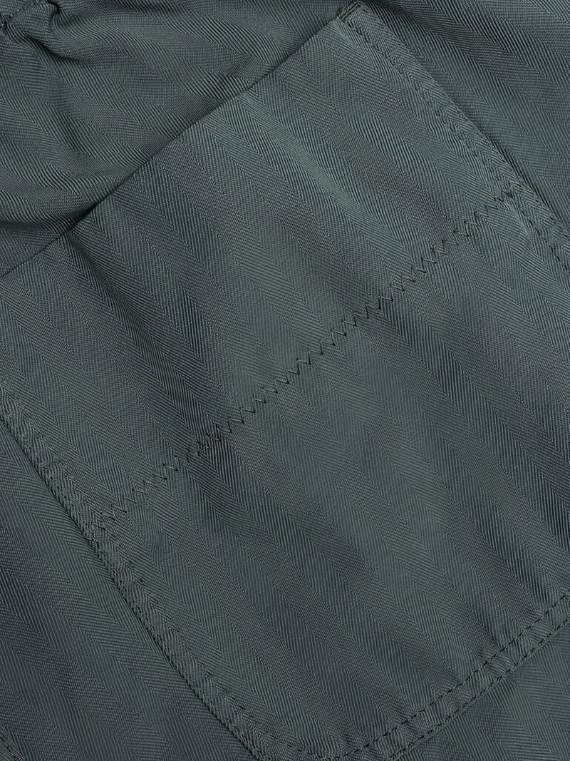 UNDERCOVER elasticated-waist herringbone straight trousers outlook