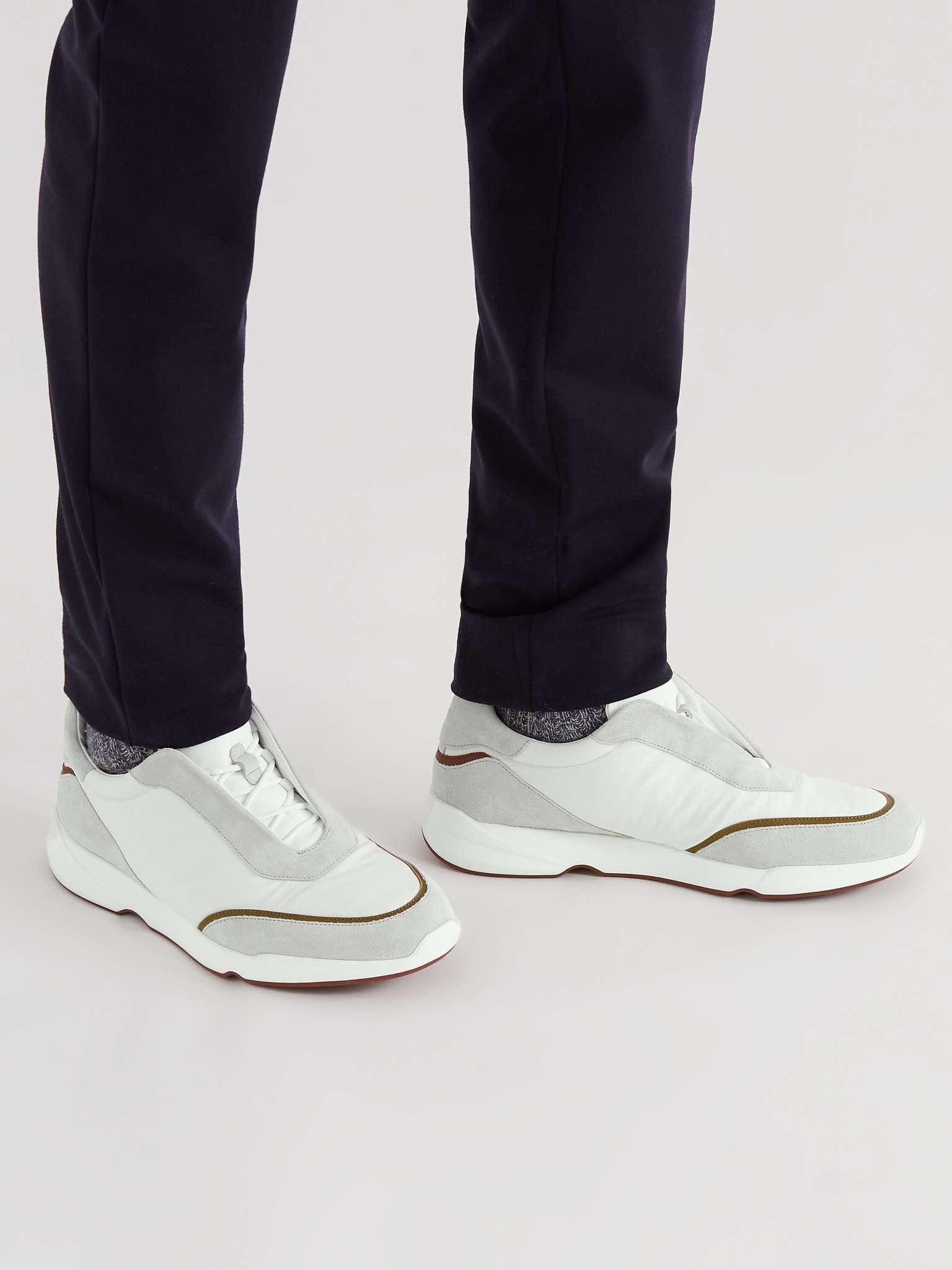 Modular Walk Leather and Suede Sneakers