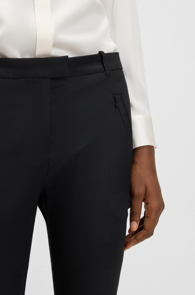 CROPPED SLIM-FIT TROUSERS WITH ZIPPED HEMS 5