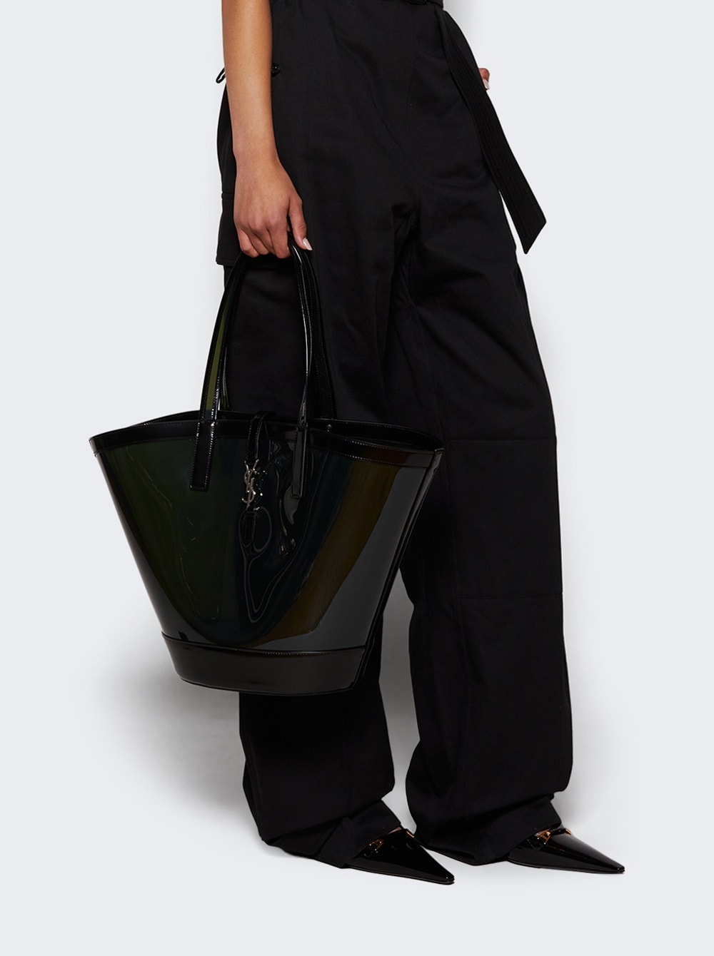 Patent Leather Carine Slingback Pumps Black - 2