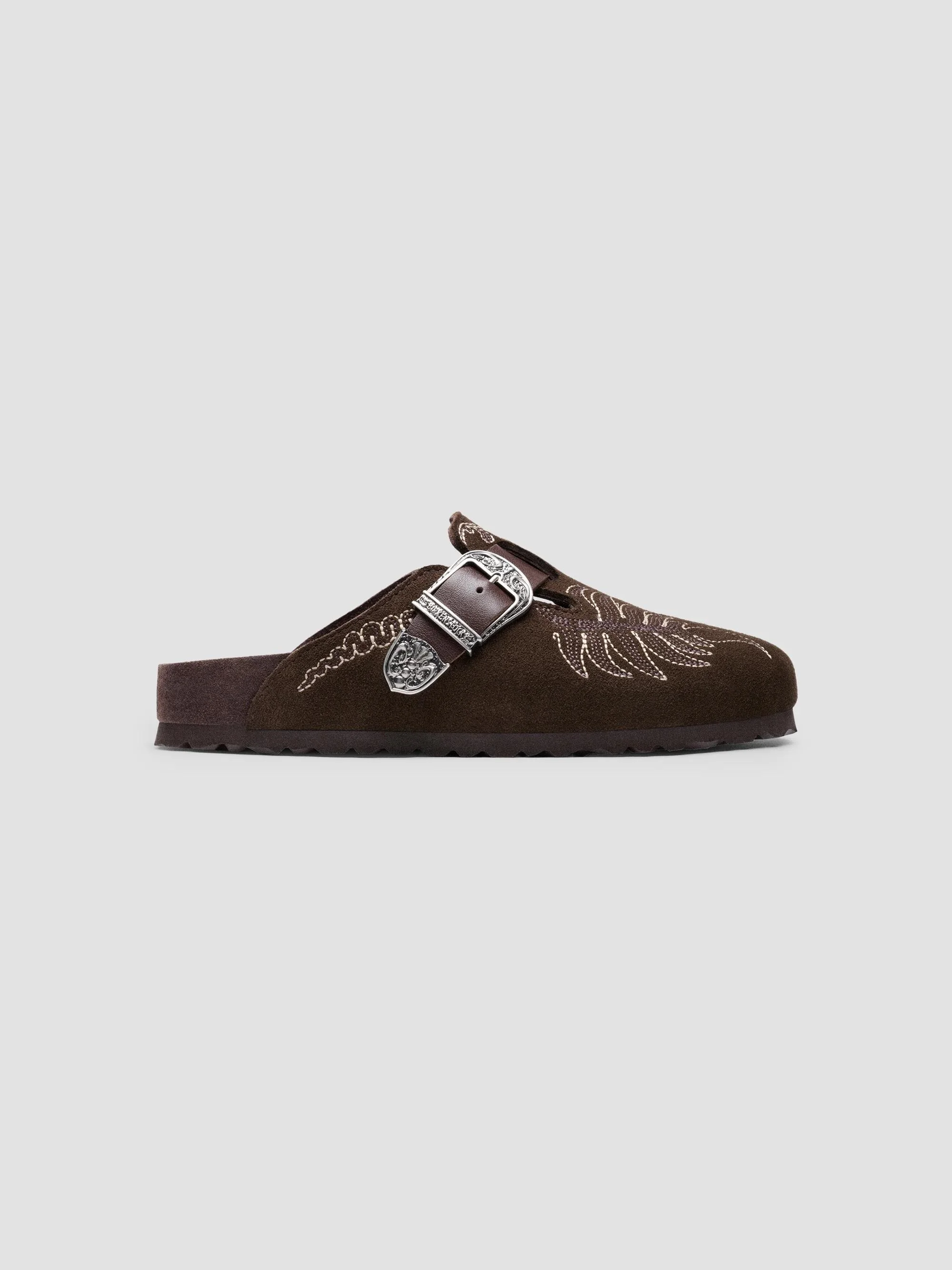 Women's Birkenstock x Botanical Suede Boston Mules - Marrone - 1