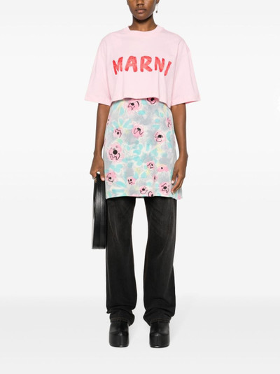 Marni logo-print cropped cotton T-shirt outlook