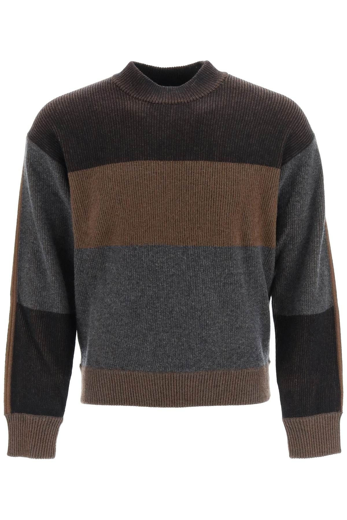 WOOL AND CASHMERE STRIPED SWEATER - 1