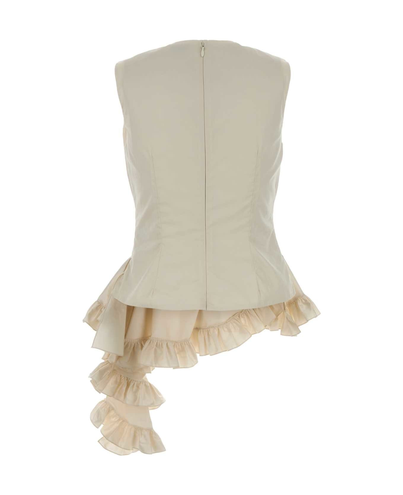 Ivory Poplin Top - 2
