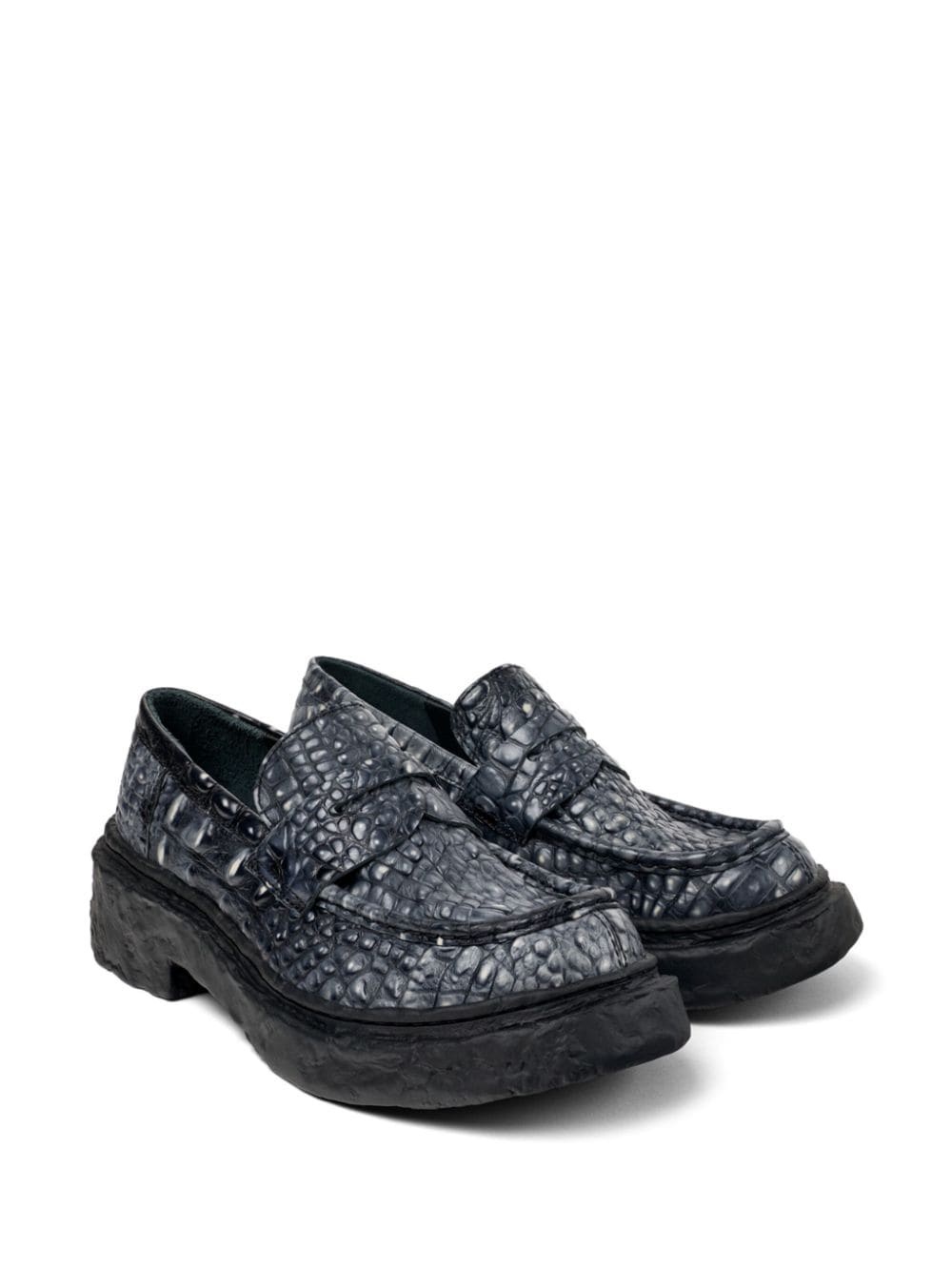 Vamonos croc-effect leather loafers - 2