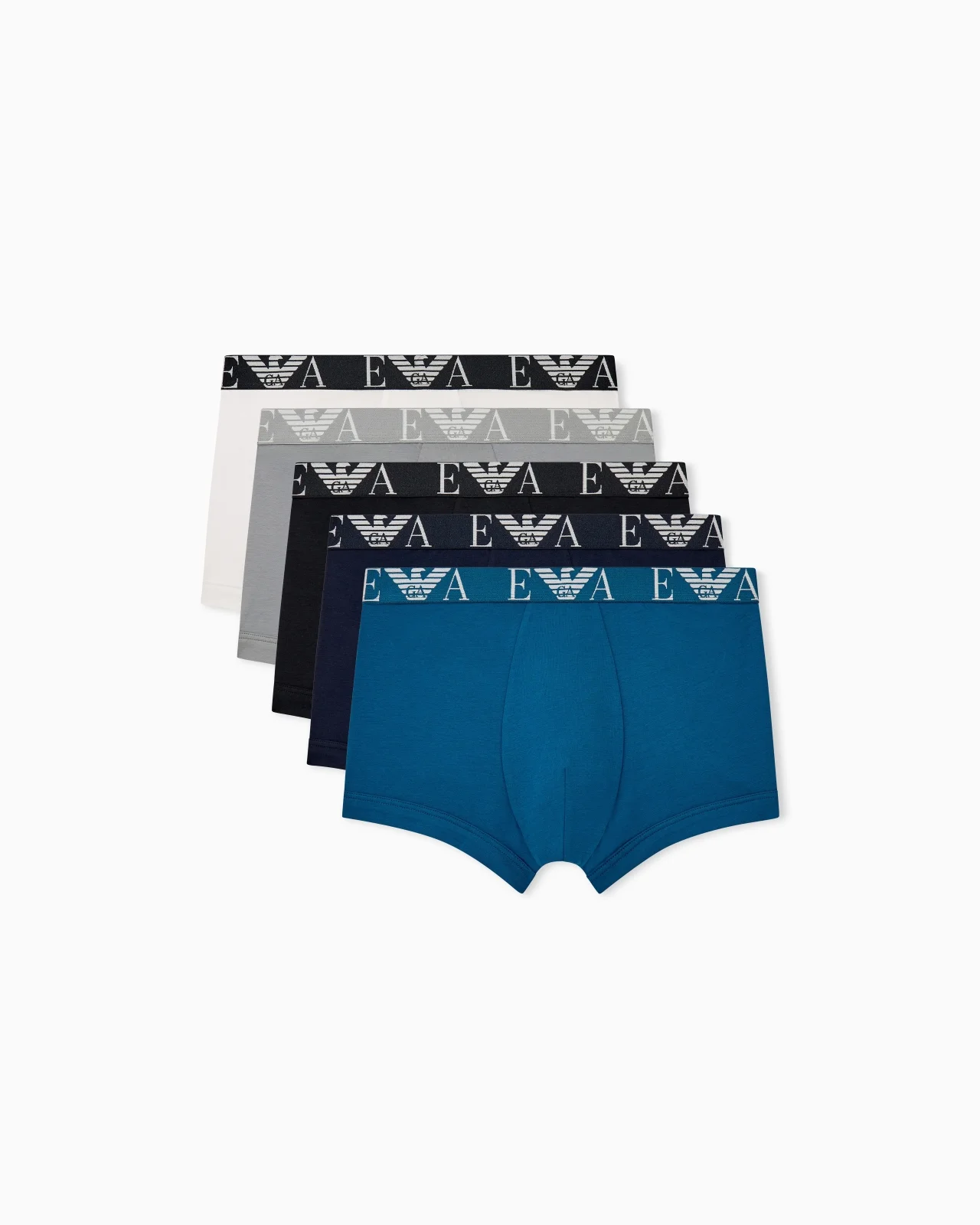 FIVE-PACK STRETCH COTTON JERSEY TRUNKS WITH LOGO WAISTBAND - 1