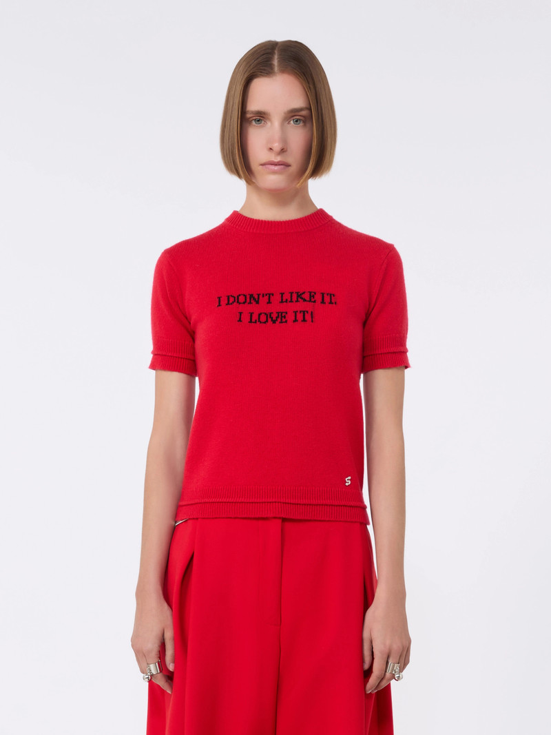 RUPIA Wool and cashmere-knit T-shirt - RED 3