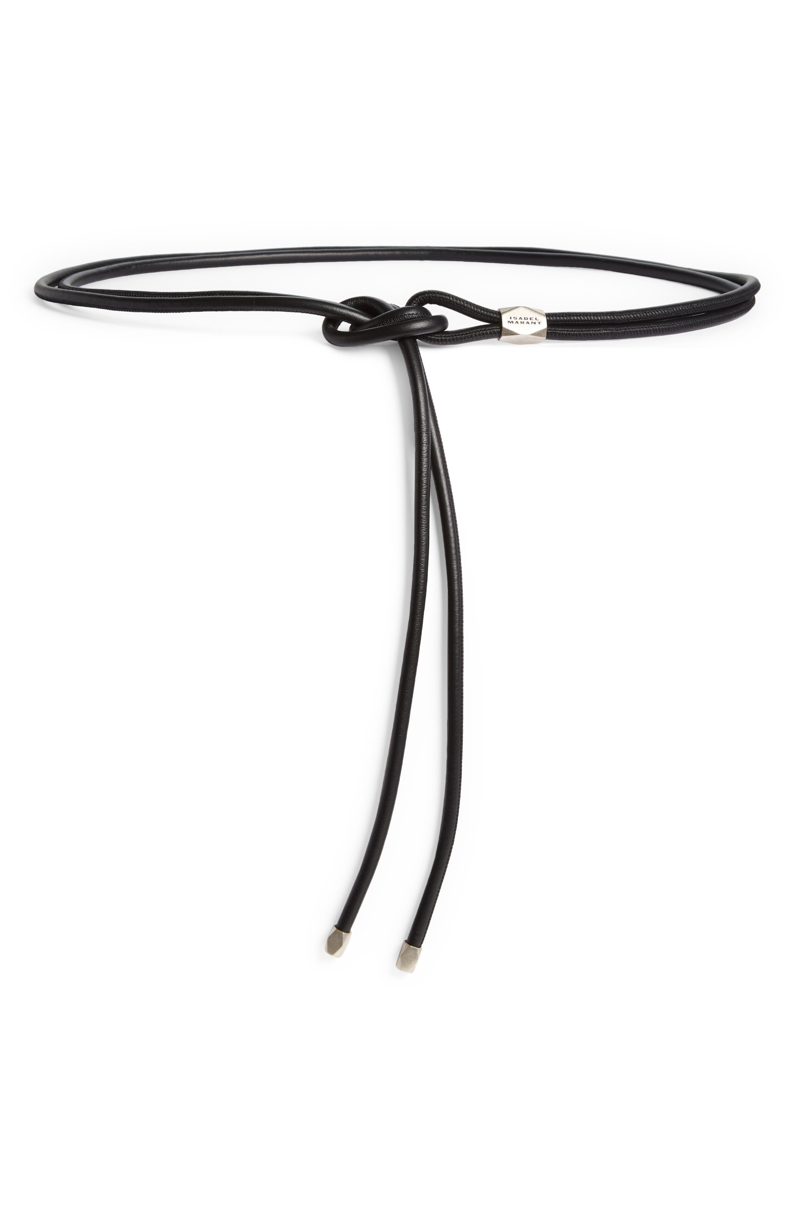 Isabel Marant Silvia Leather Belt in Black/Silver at Nordstrom - 1
