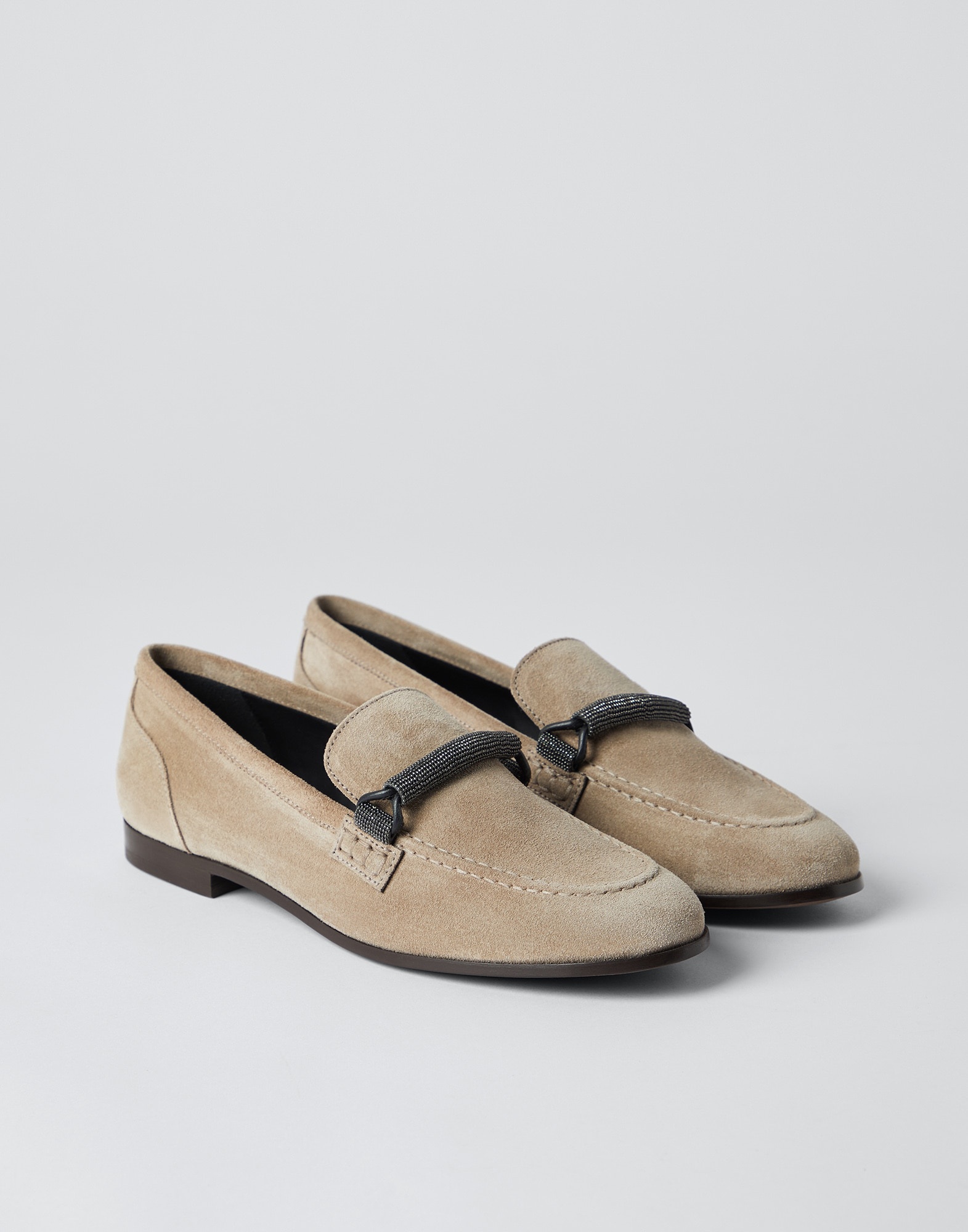 Suede loafers with precious bar detail - 2