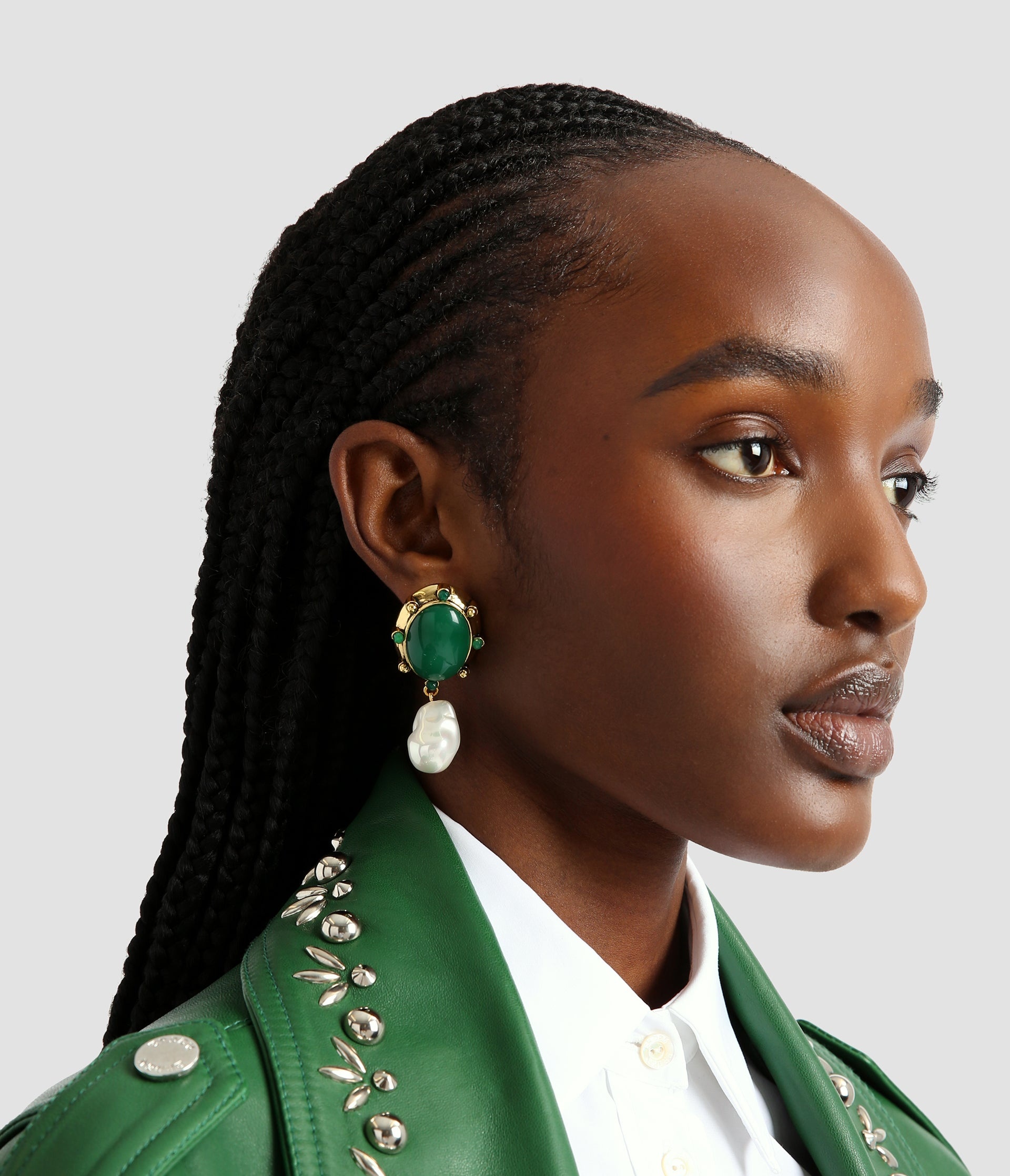 STONE AND PEARL EARRING - 1
