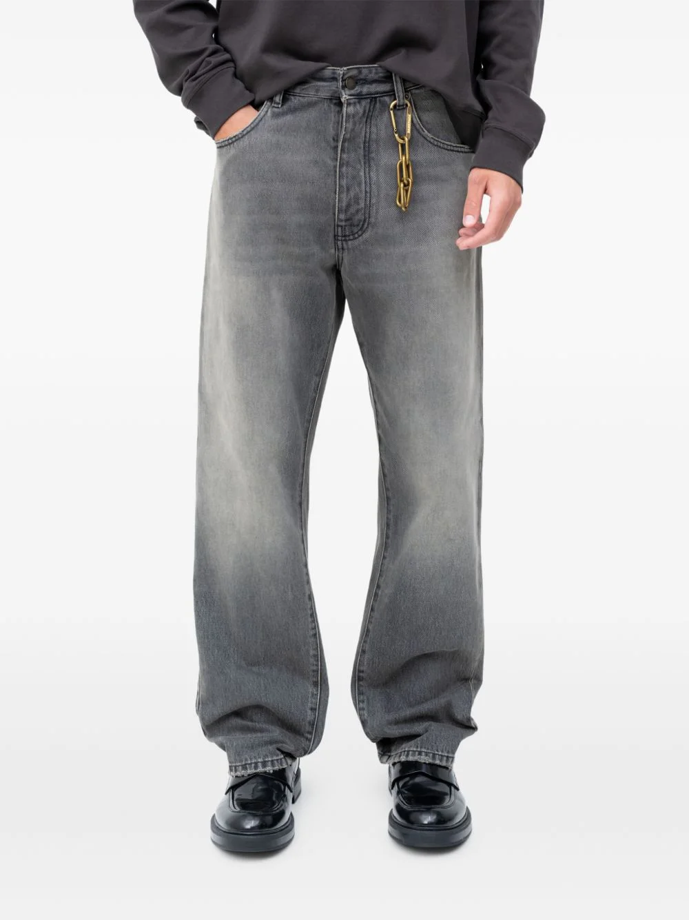 faded denim jeans - 1