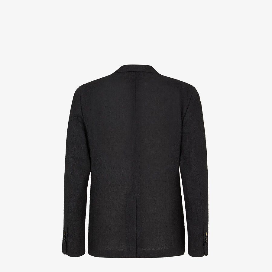 Black linen and cotton blazer - 2