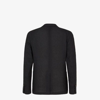 FENDI Black linen and cotton blazer outlook