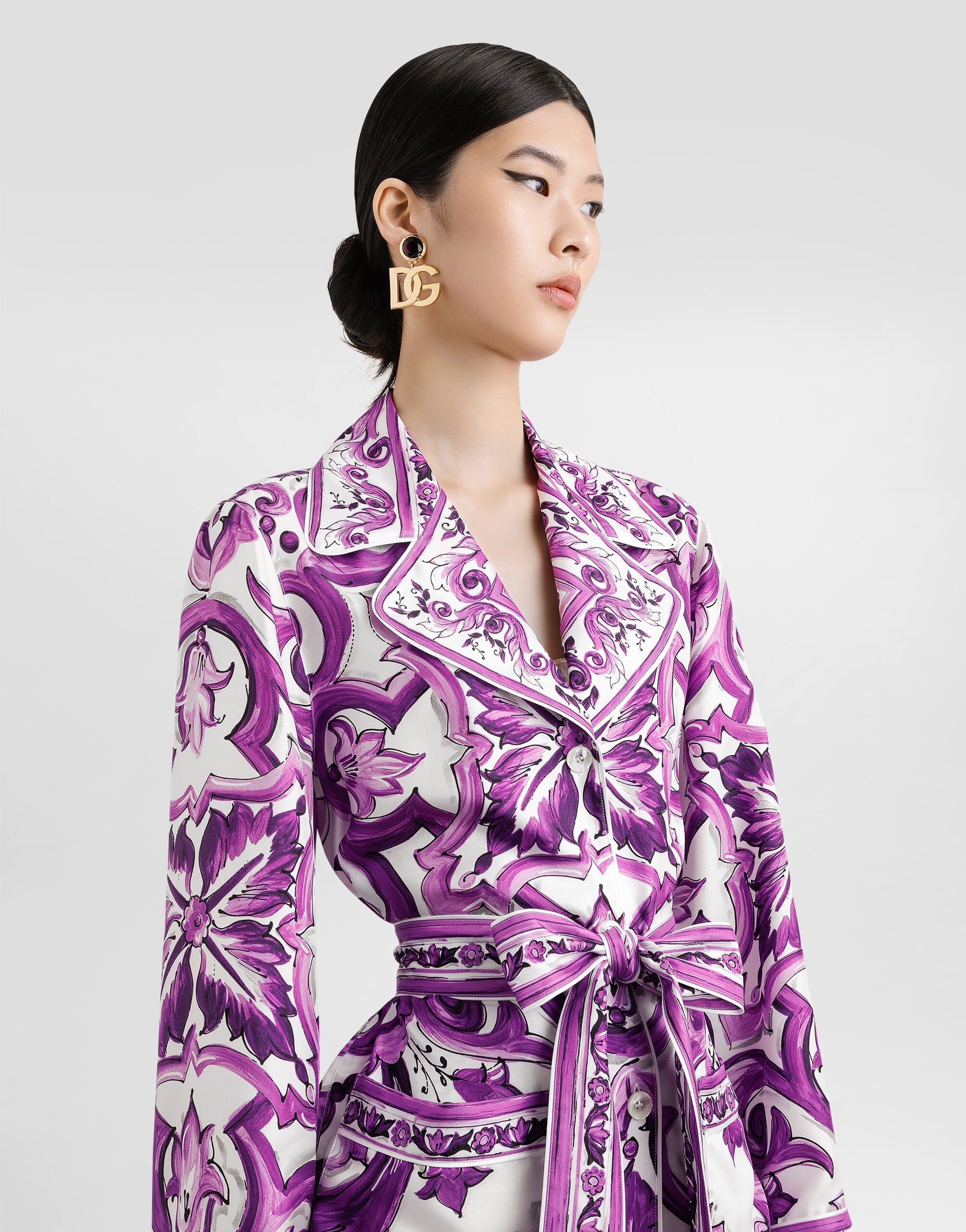 Majolica-print twill shirt - 4