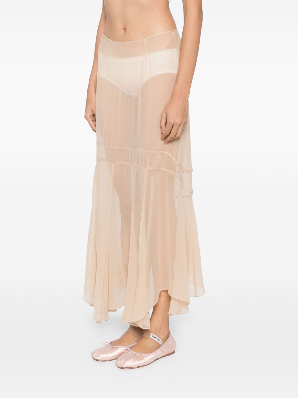 multi-seam midi skirt - 3