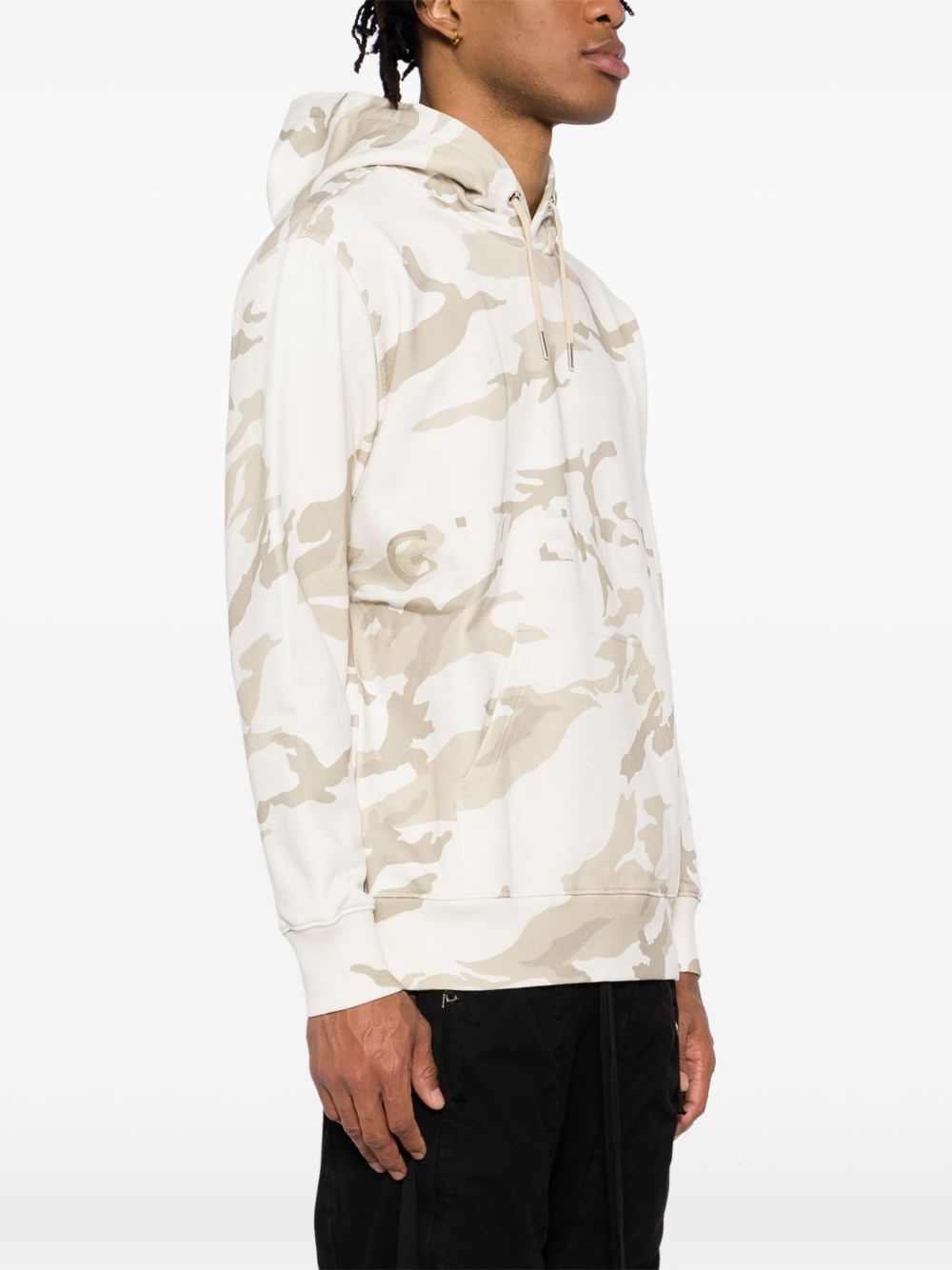 camouflage-pattern logo-printed hoodies - 3