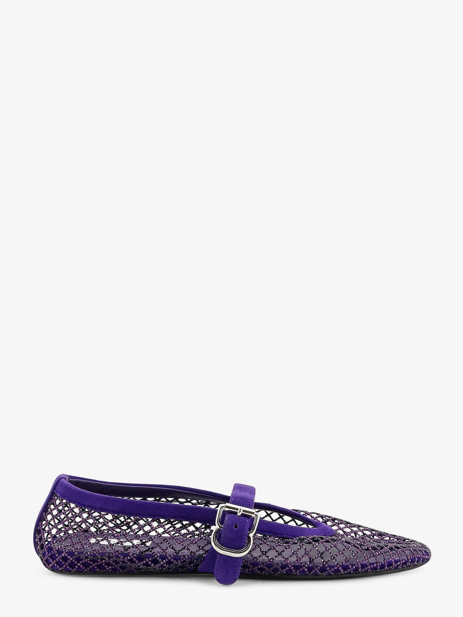 Alaia Ballerine Flat Mesh Ballerinas With Rhinestone Detail - 1