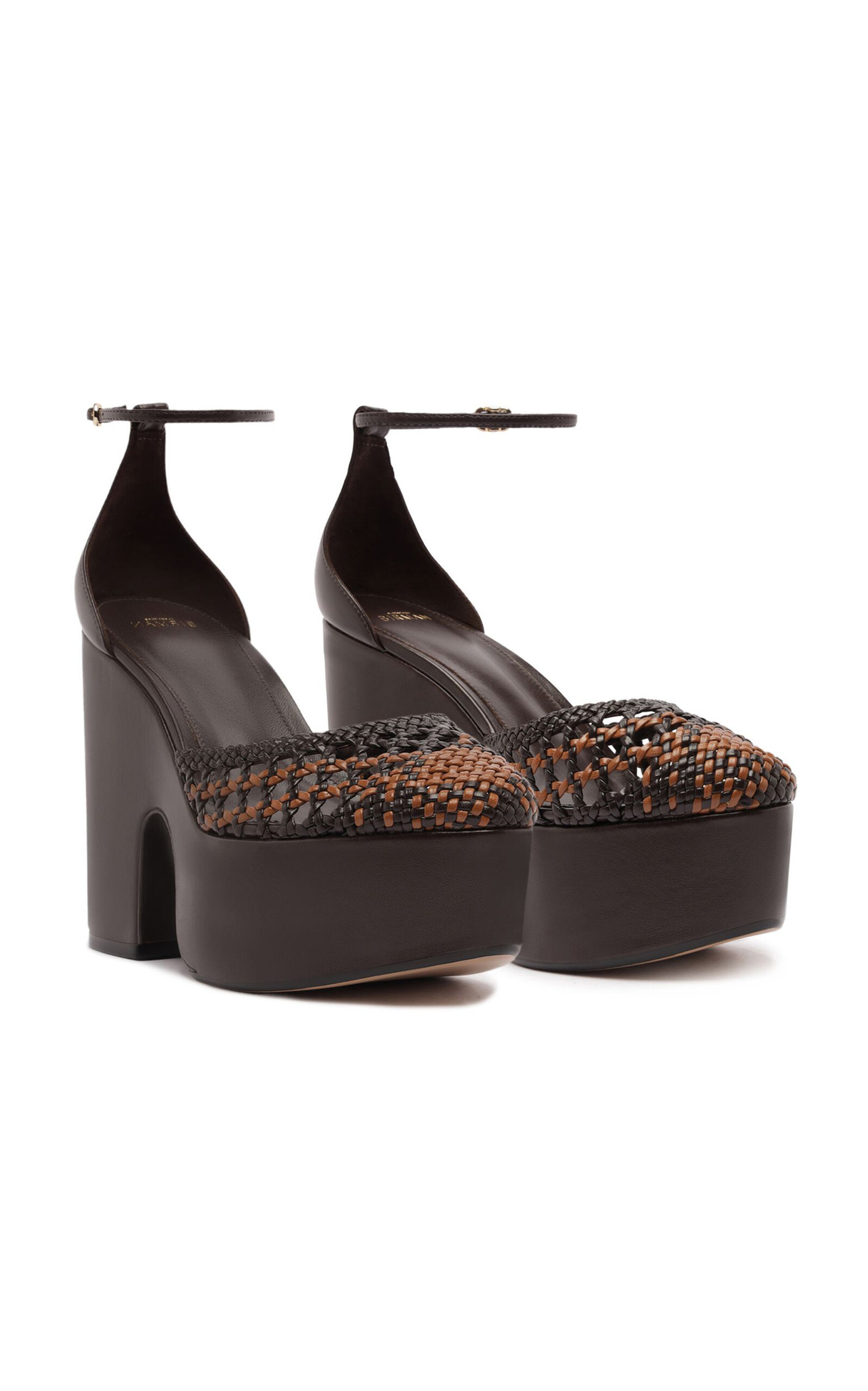 Thalita Leather Platform Sandals brown - 5