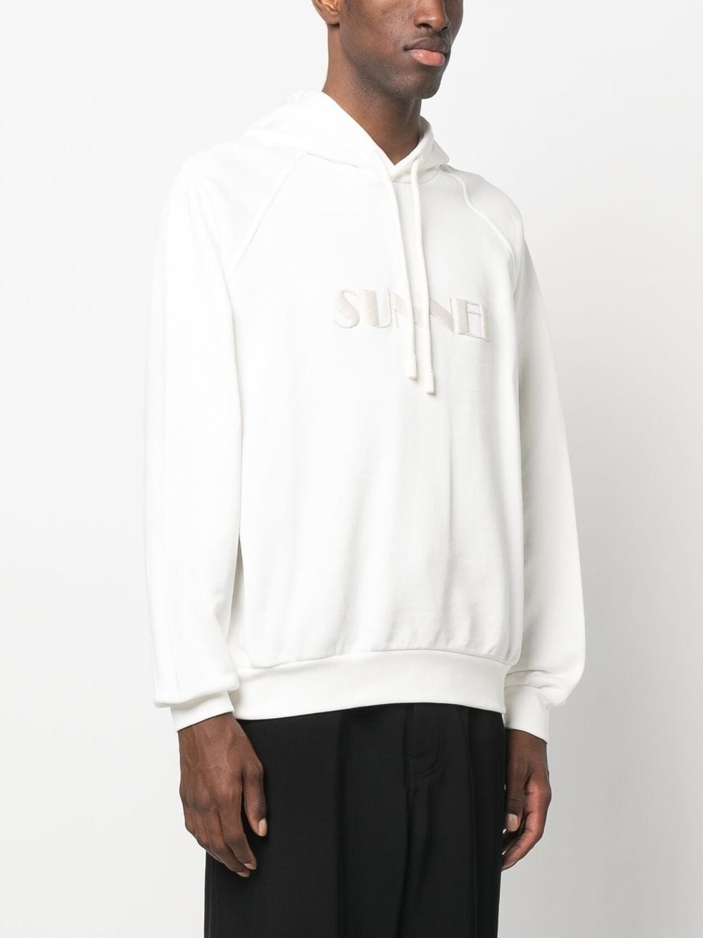 logo-embroidered cotton hoodie - 4