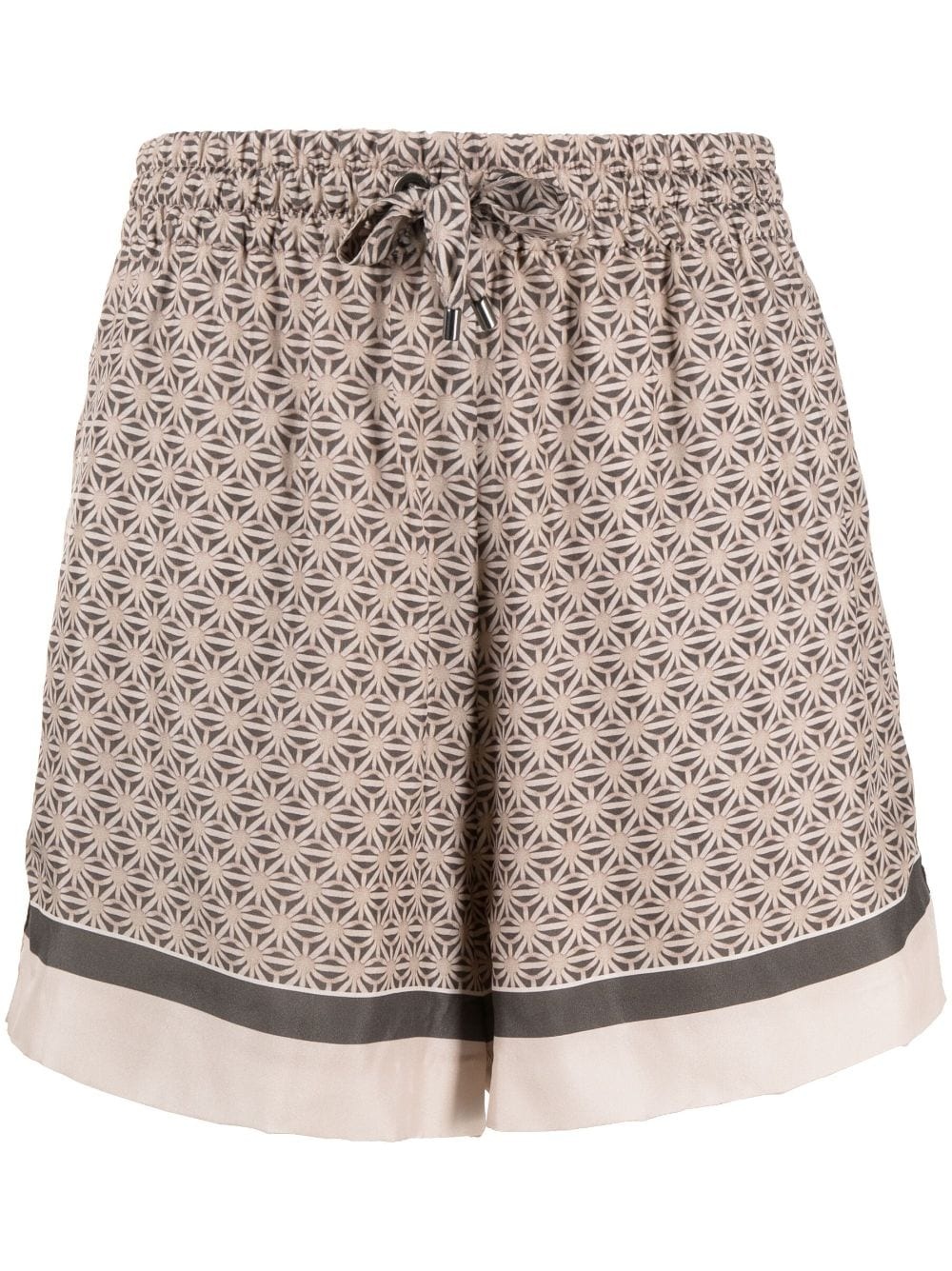 graphic-print silk shorts - 1
