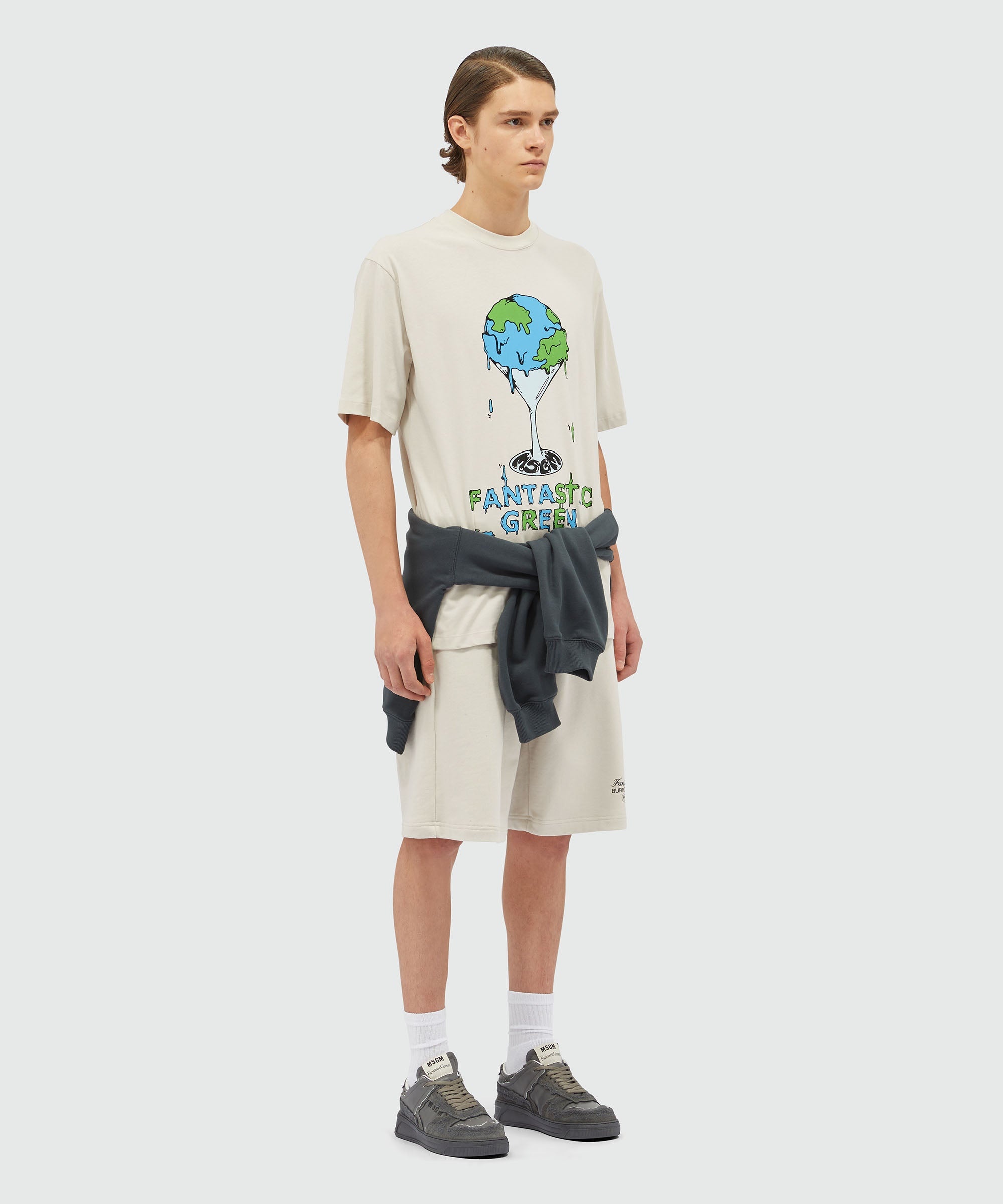 Organic cotton "Fantastic Green Burro Studio" Bermuda shorts - 4