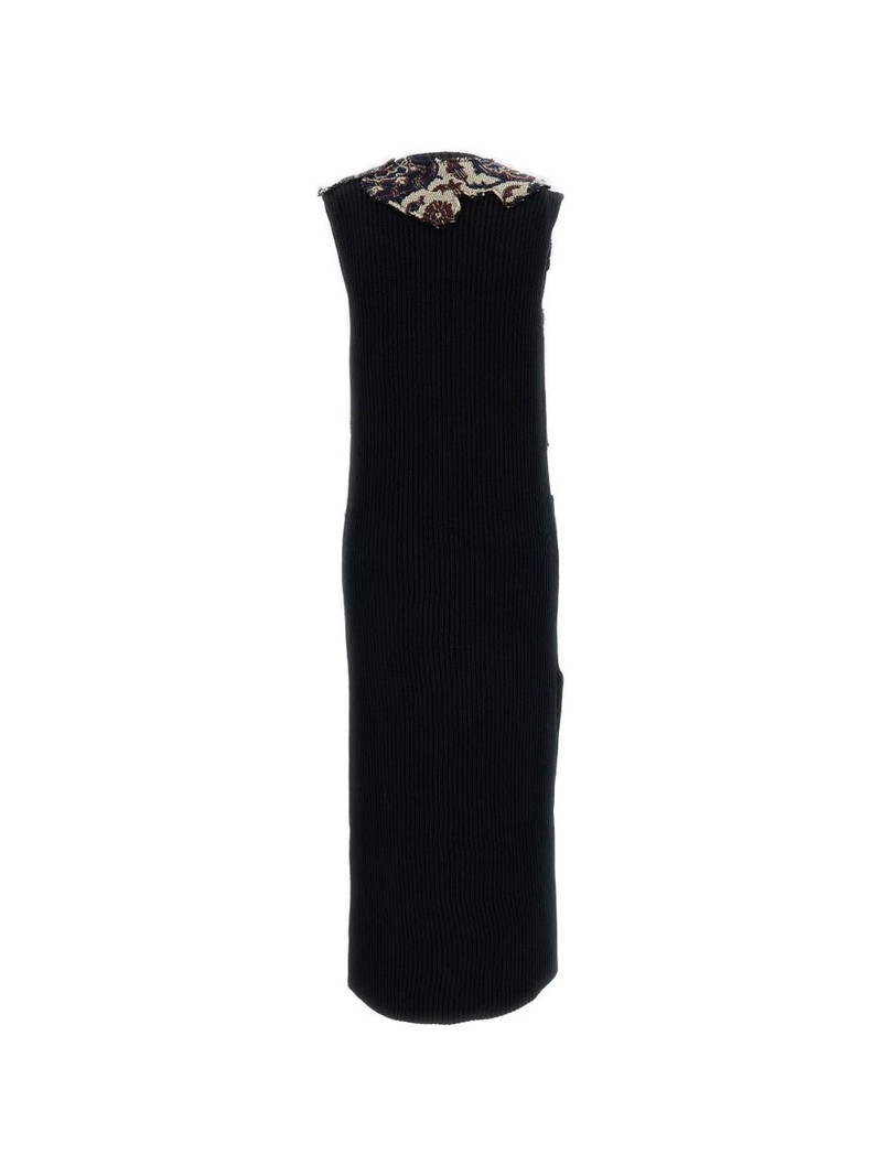 DURAZZI MILANO ribbed appliqués midi dress outlook
