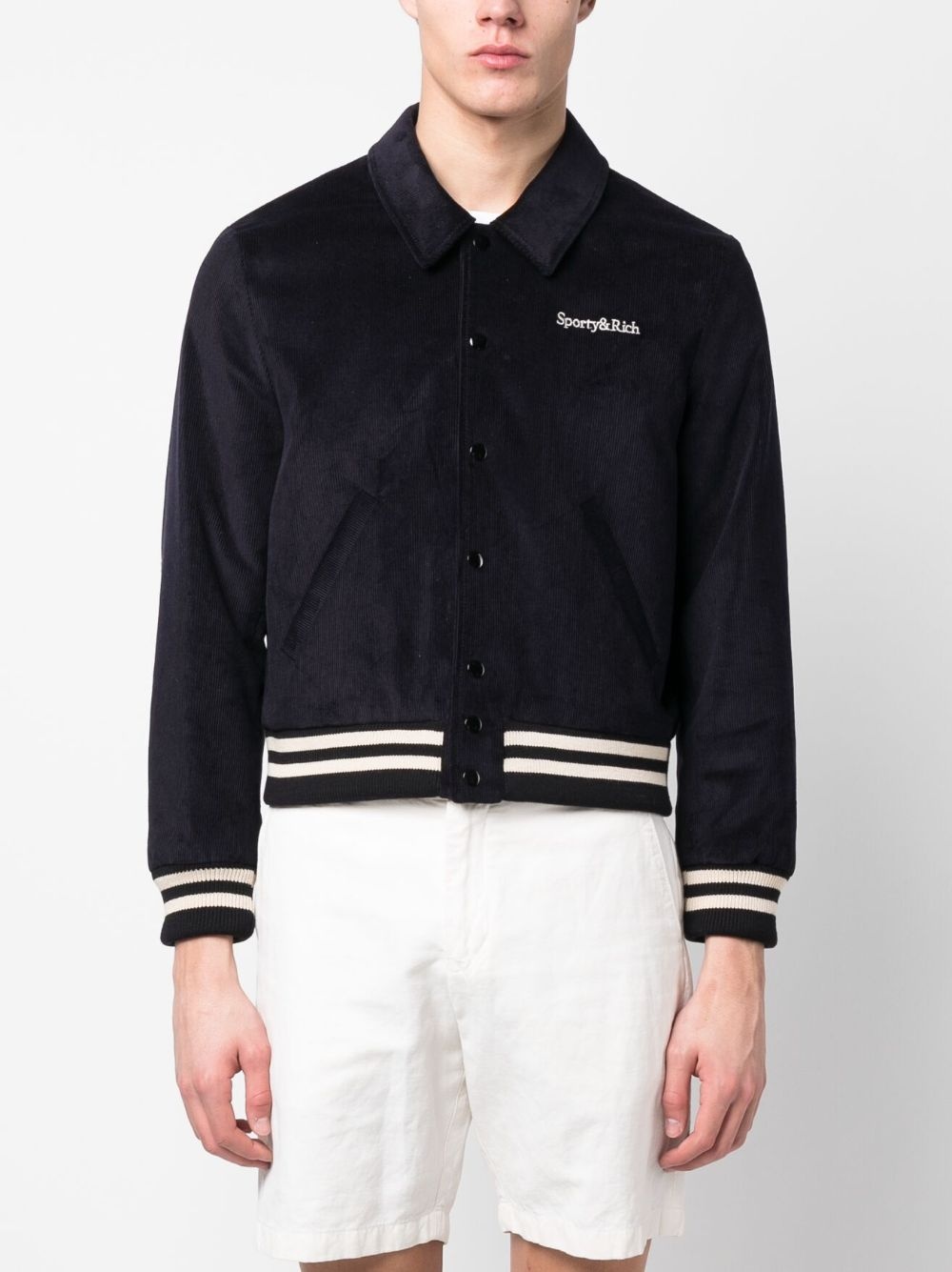 embroidered-logo bomber jacket - 4