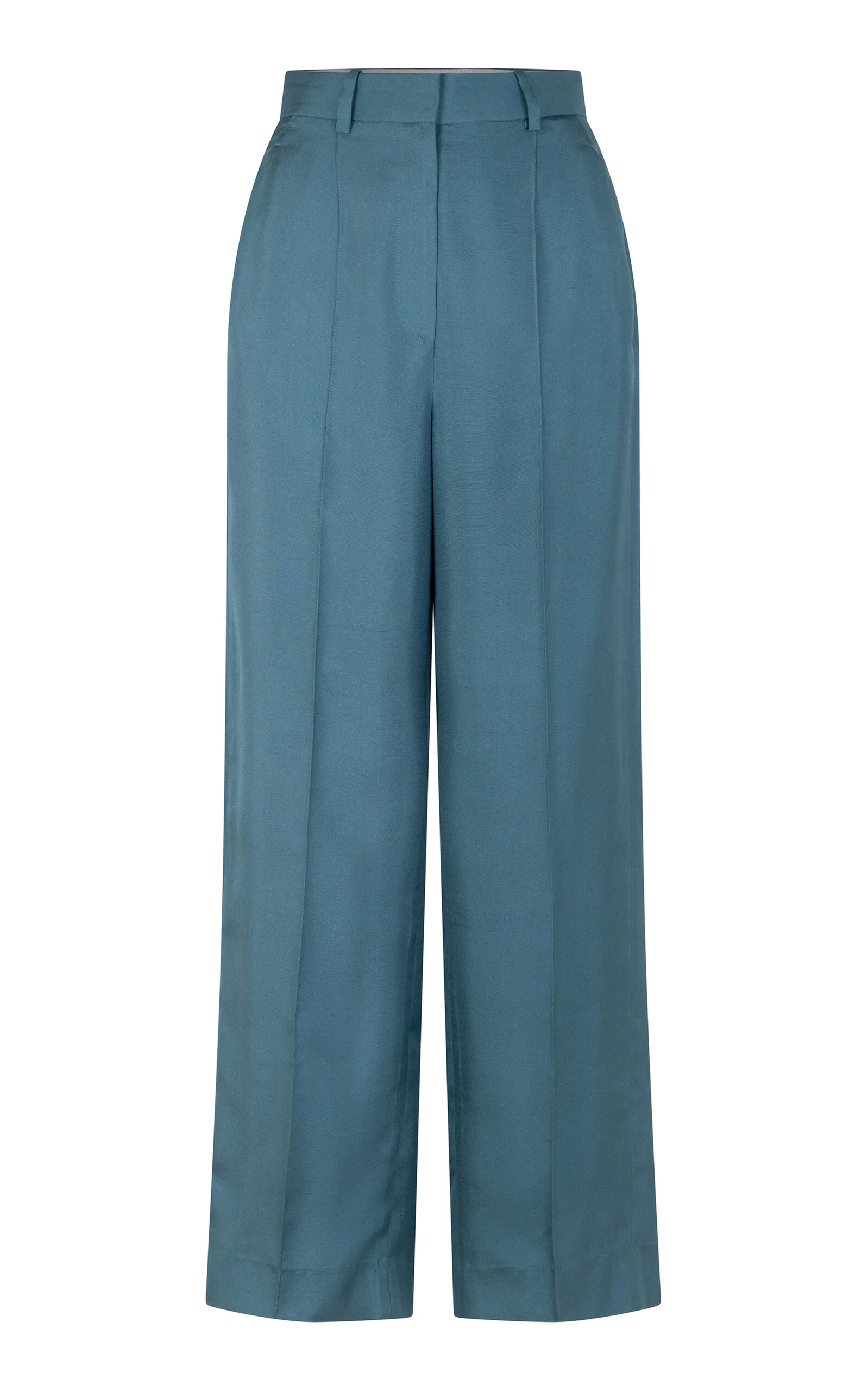 Antonella Tailored Dupioni Silk Straight-Leg Pants blue - 1