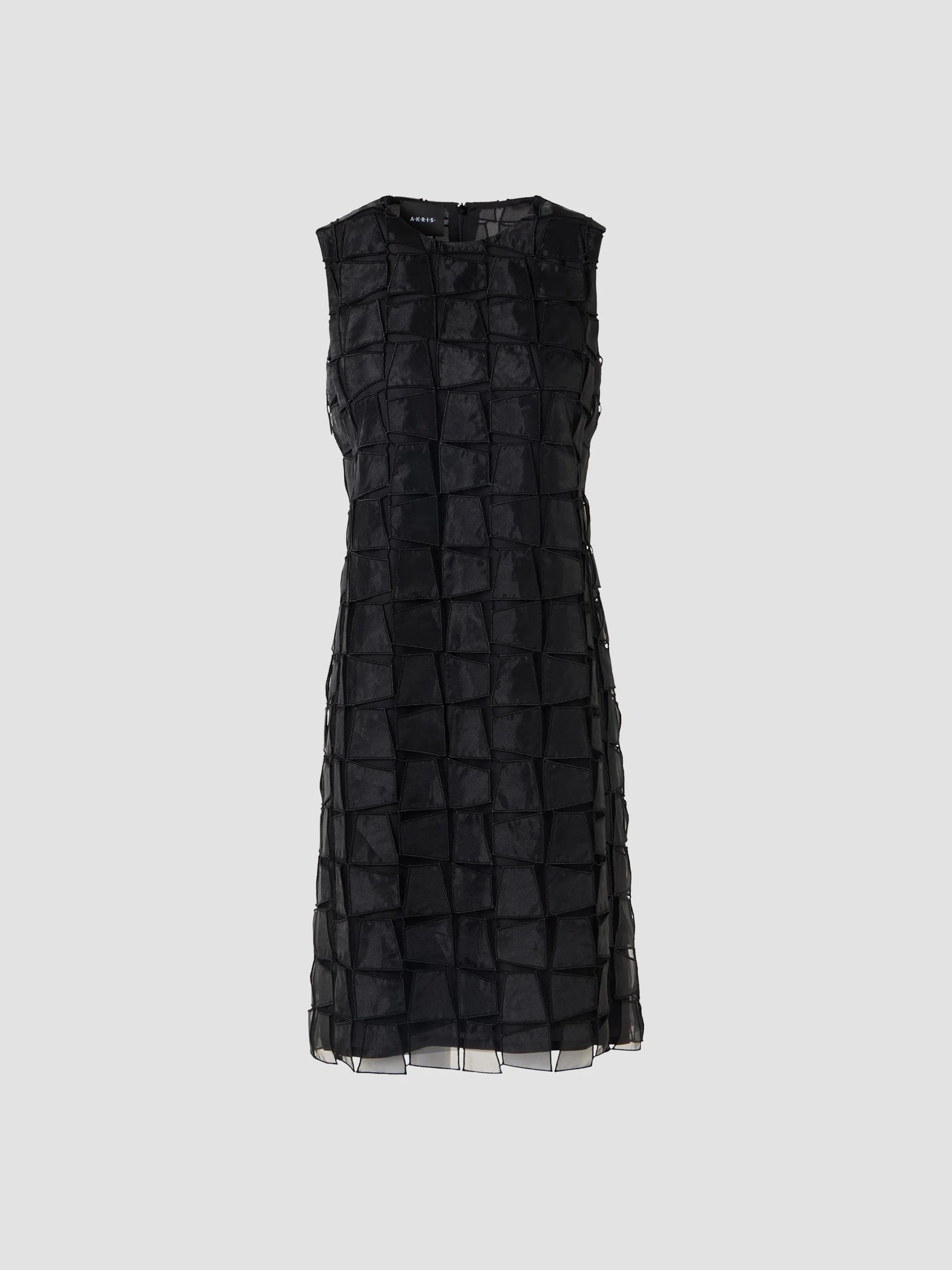 Women's Embroidered Organza A-Line Mini Dress - Black - 1