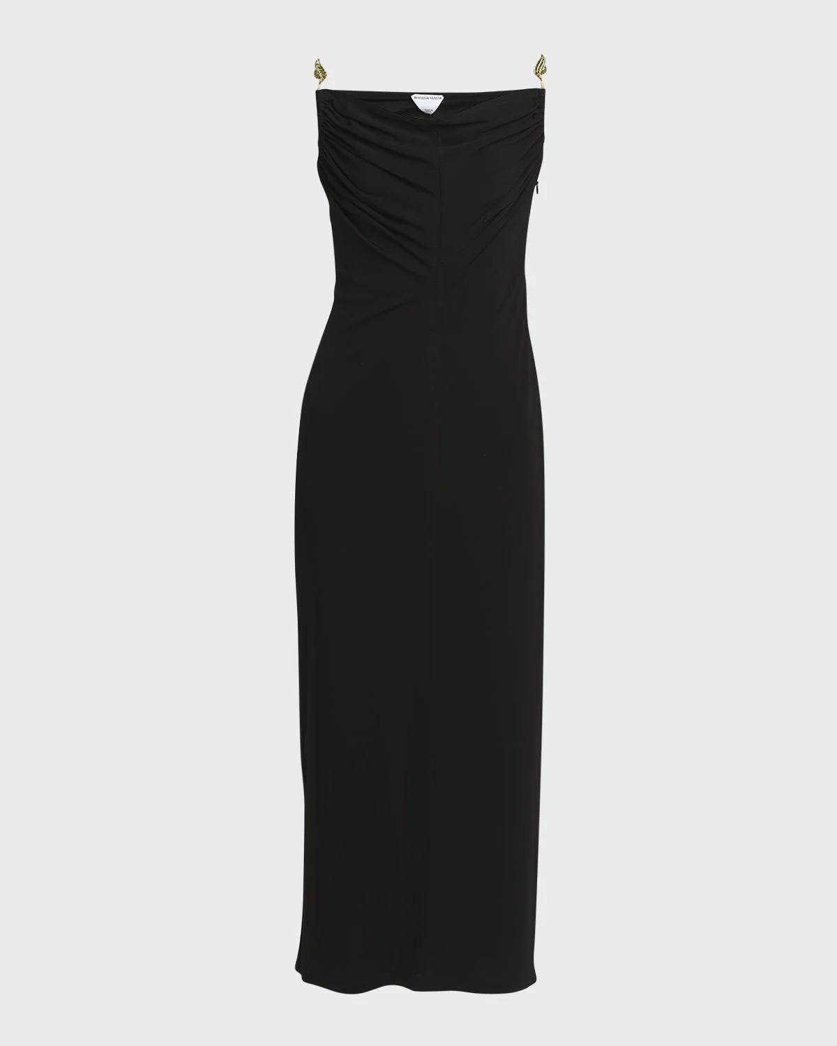 Matte Crepe Jersey Midi Dress with Embellished Hardware Straps - 1
