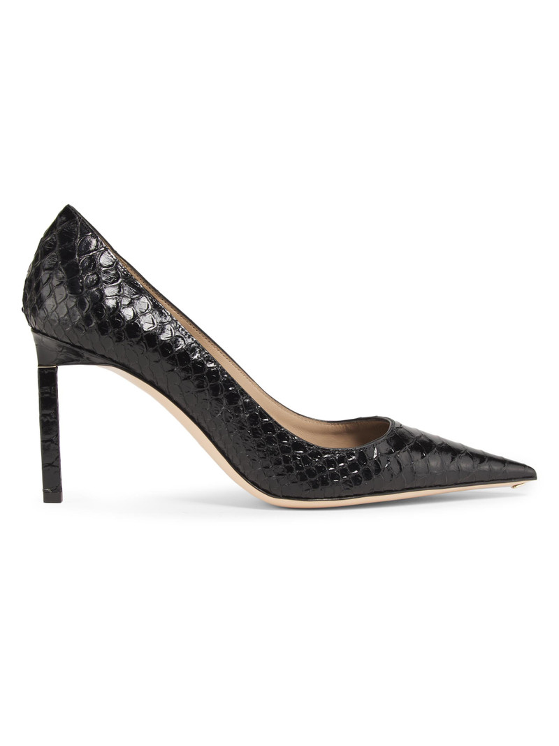 Women's 85MM Python-Embossed Stiletto Pumps - Black 1