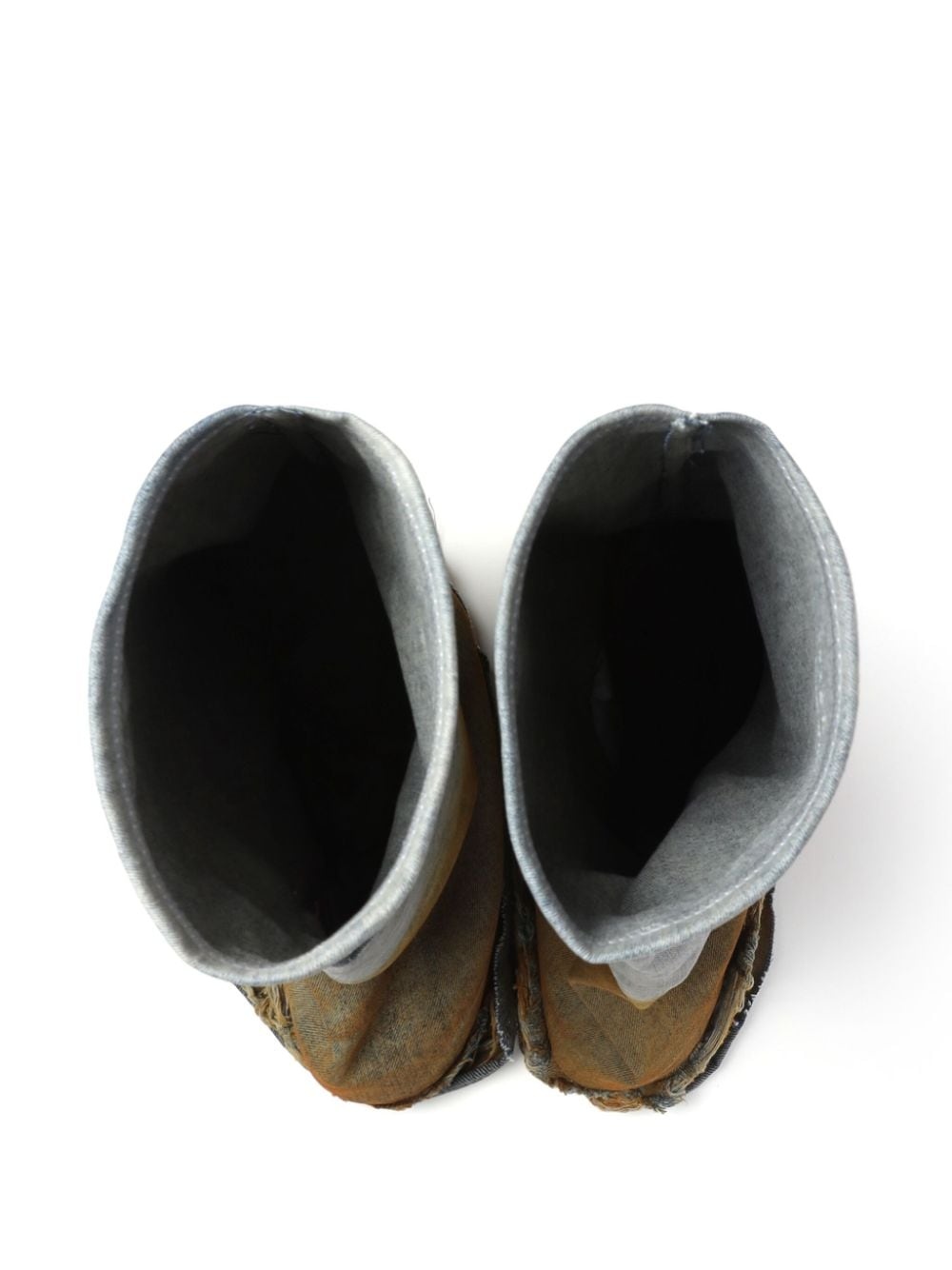 two-tone denim boots - 6