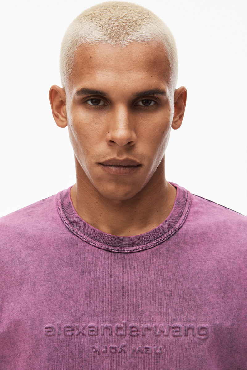 embossed logo tee in compact jersey 5