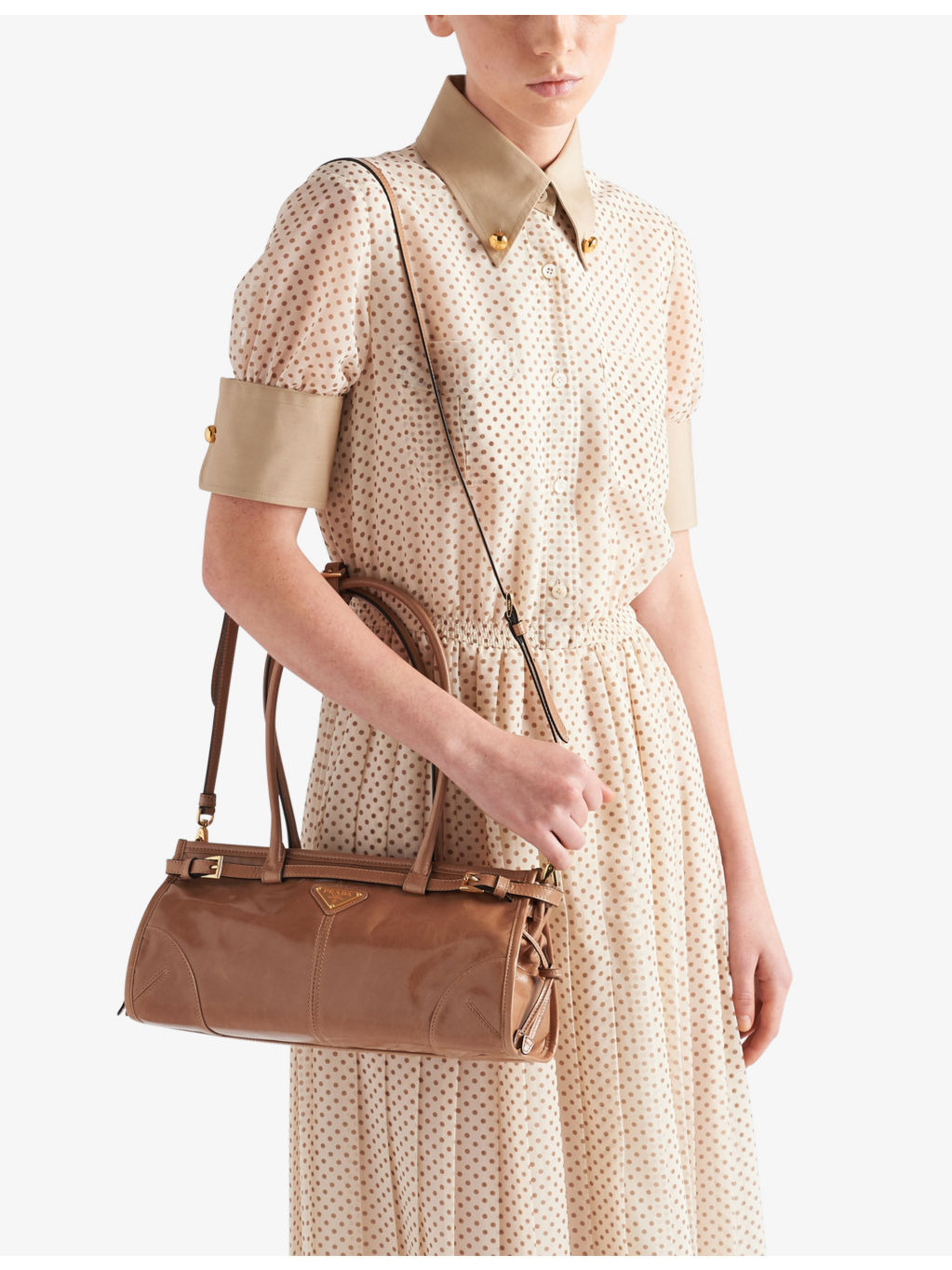 Brand-plaque medium leather shoulder bag - 2