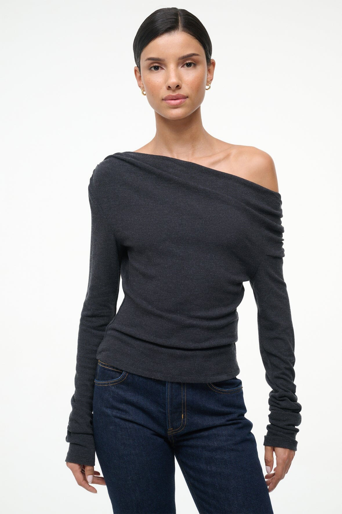 STAUD PHILOMENA TOP CHARCOAL - 1