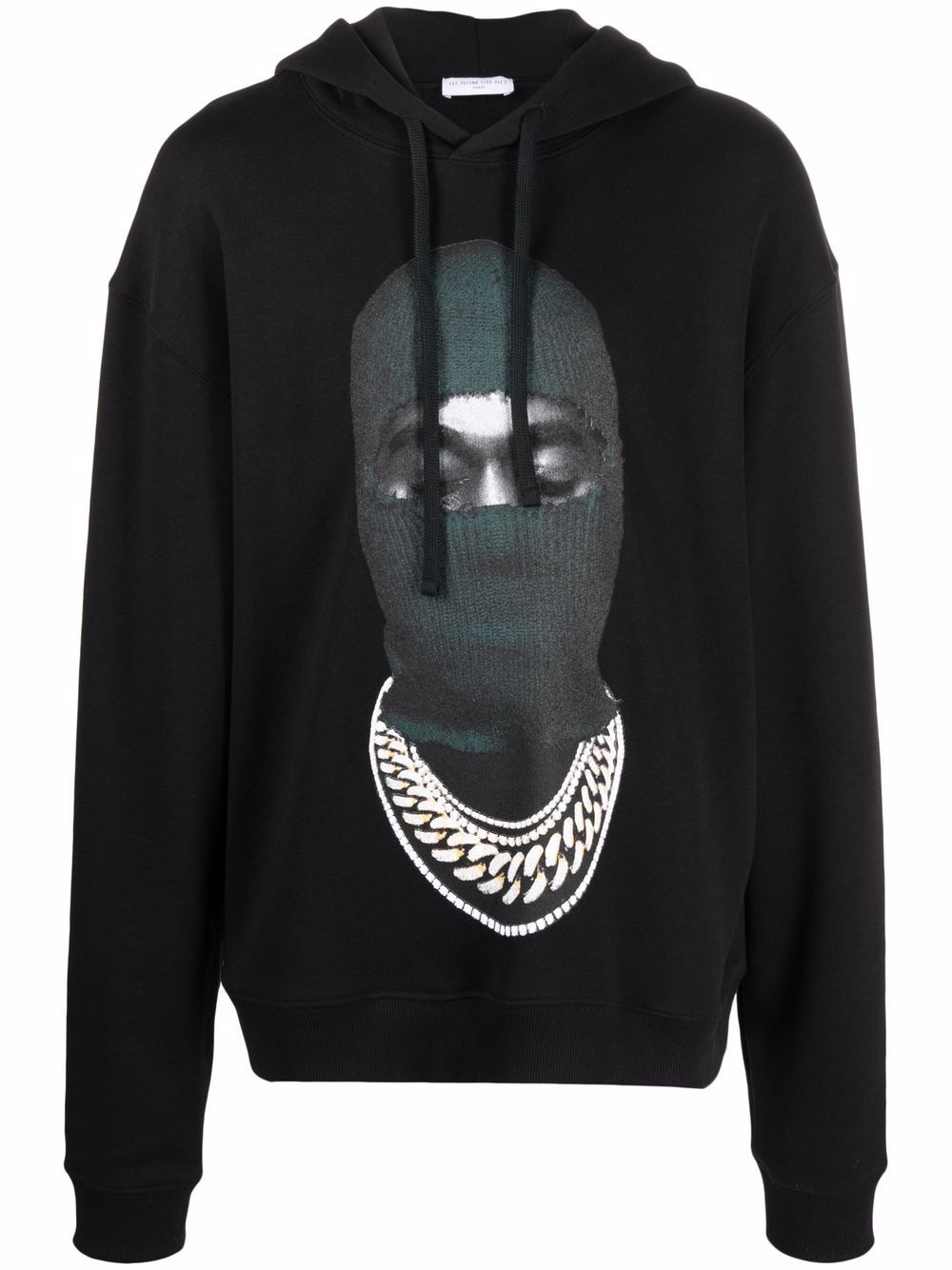 face-print cotton hoodie - 1