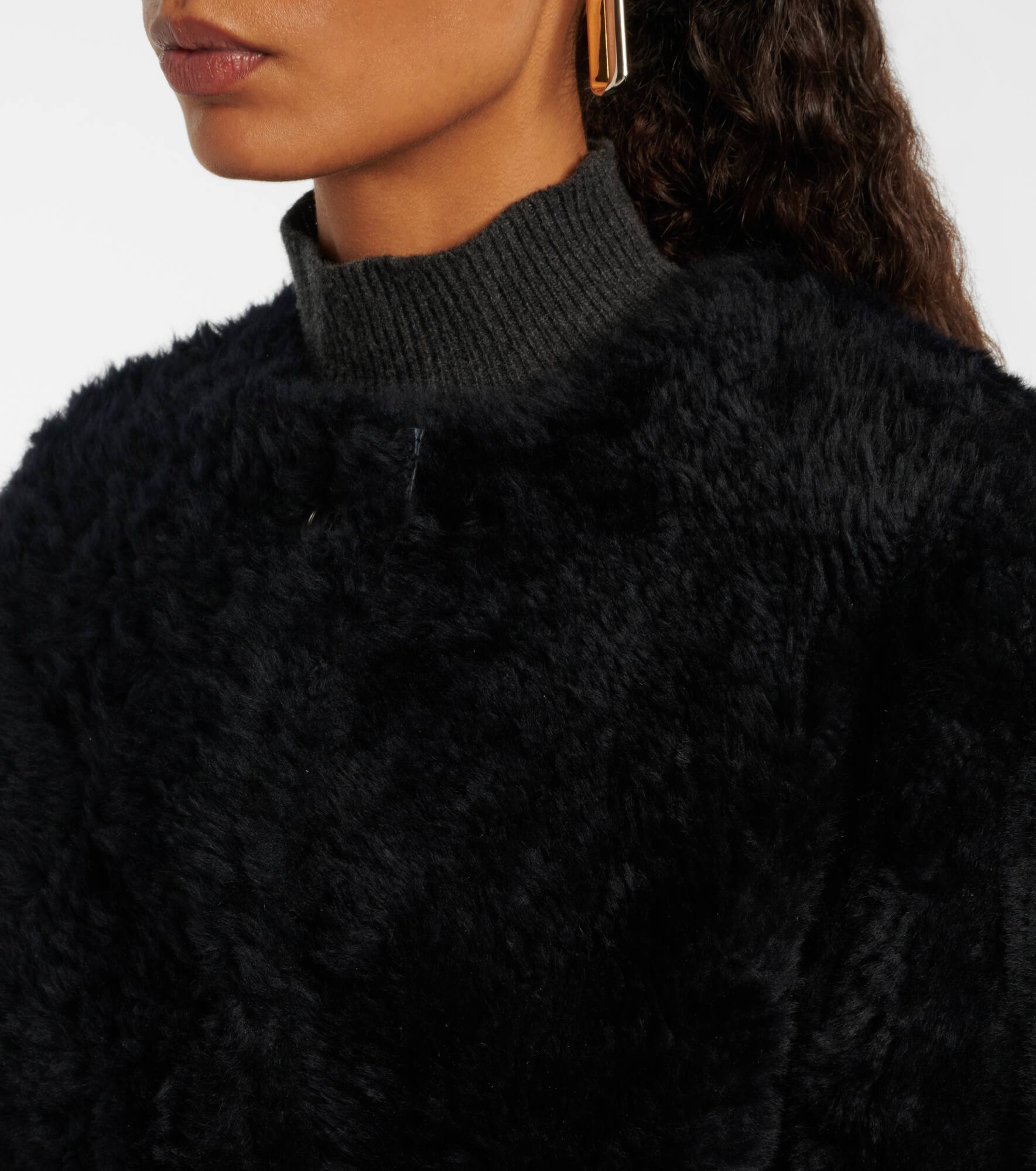 Tina belted shearling coat - 4