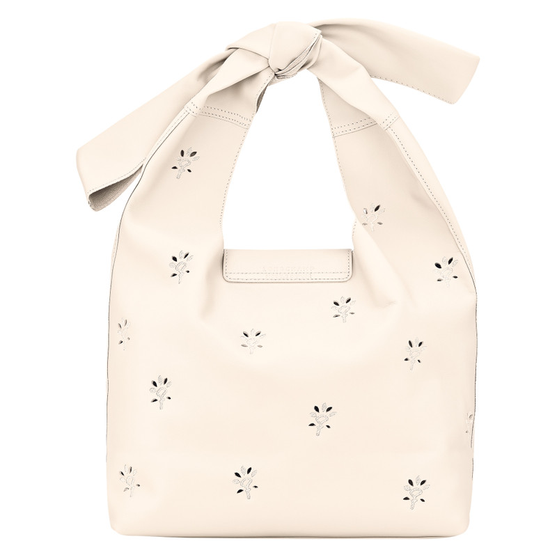 Le Pliage Xtra M Shoulder bag Ecru - Leather 4