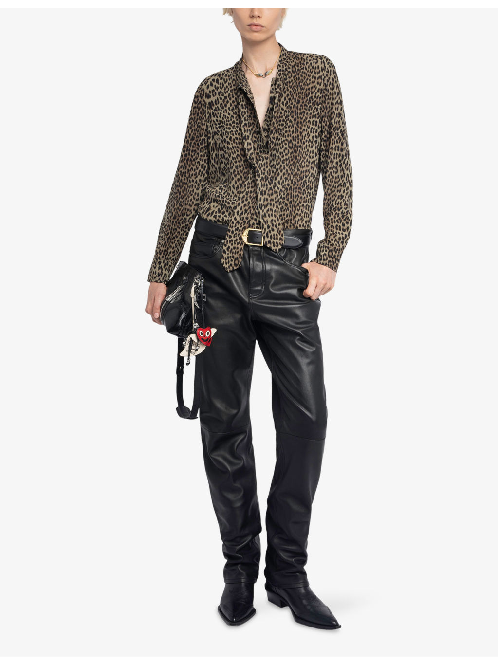 Tulba Leopard-Print Satin Shirt - 2