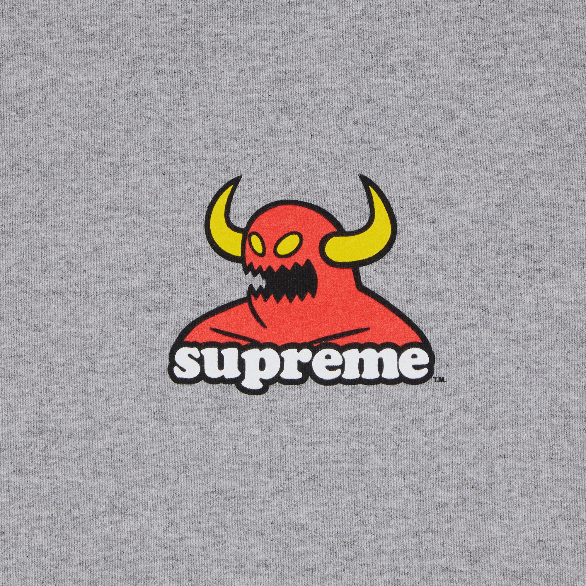 Supreme x Toy Machine Hooded Sweatshirt 'Heather Grey' - 2