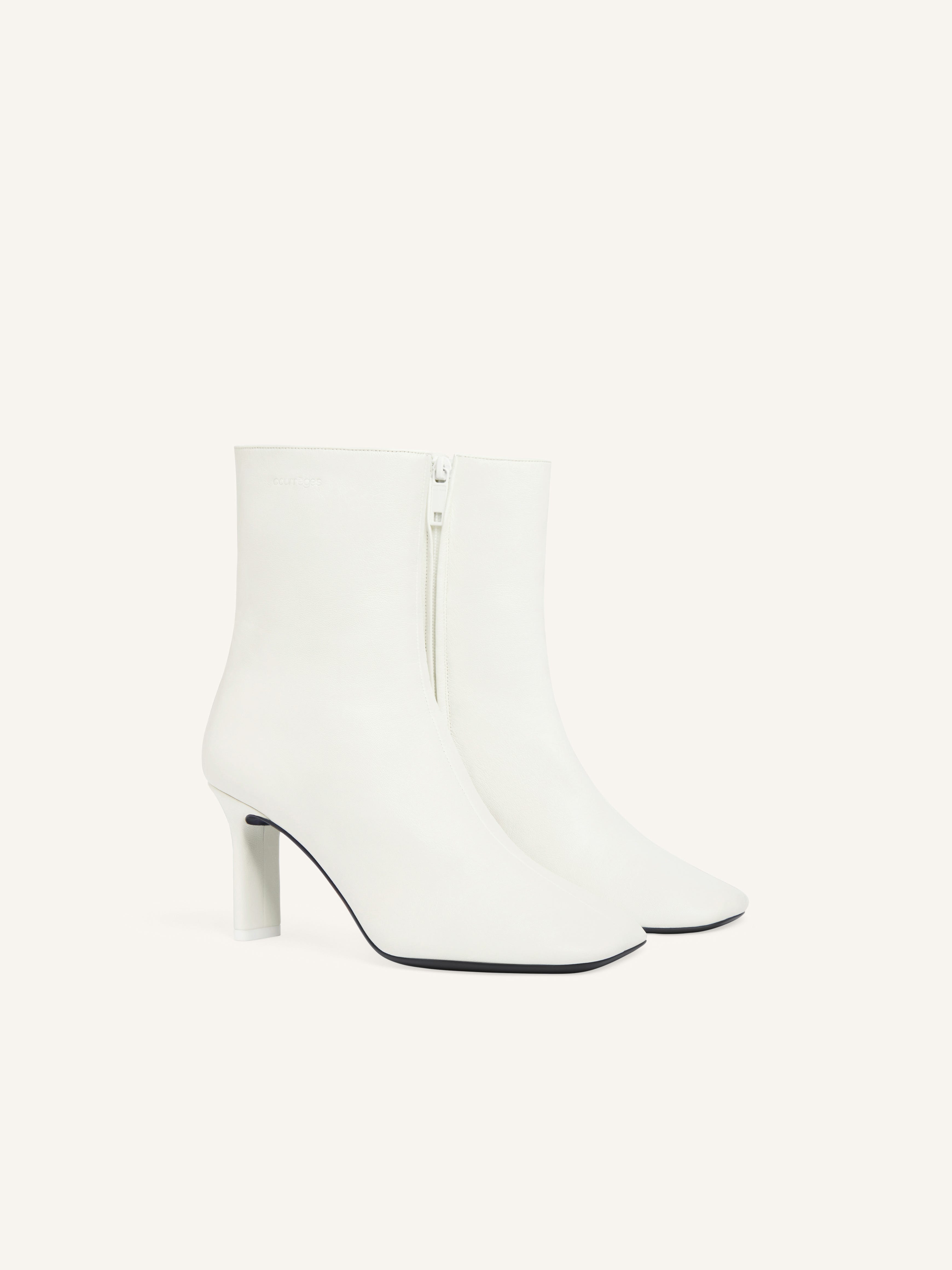 SQUARE TOE LEATHER ANKLE BOOTS - 2