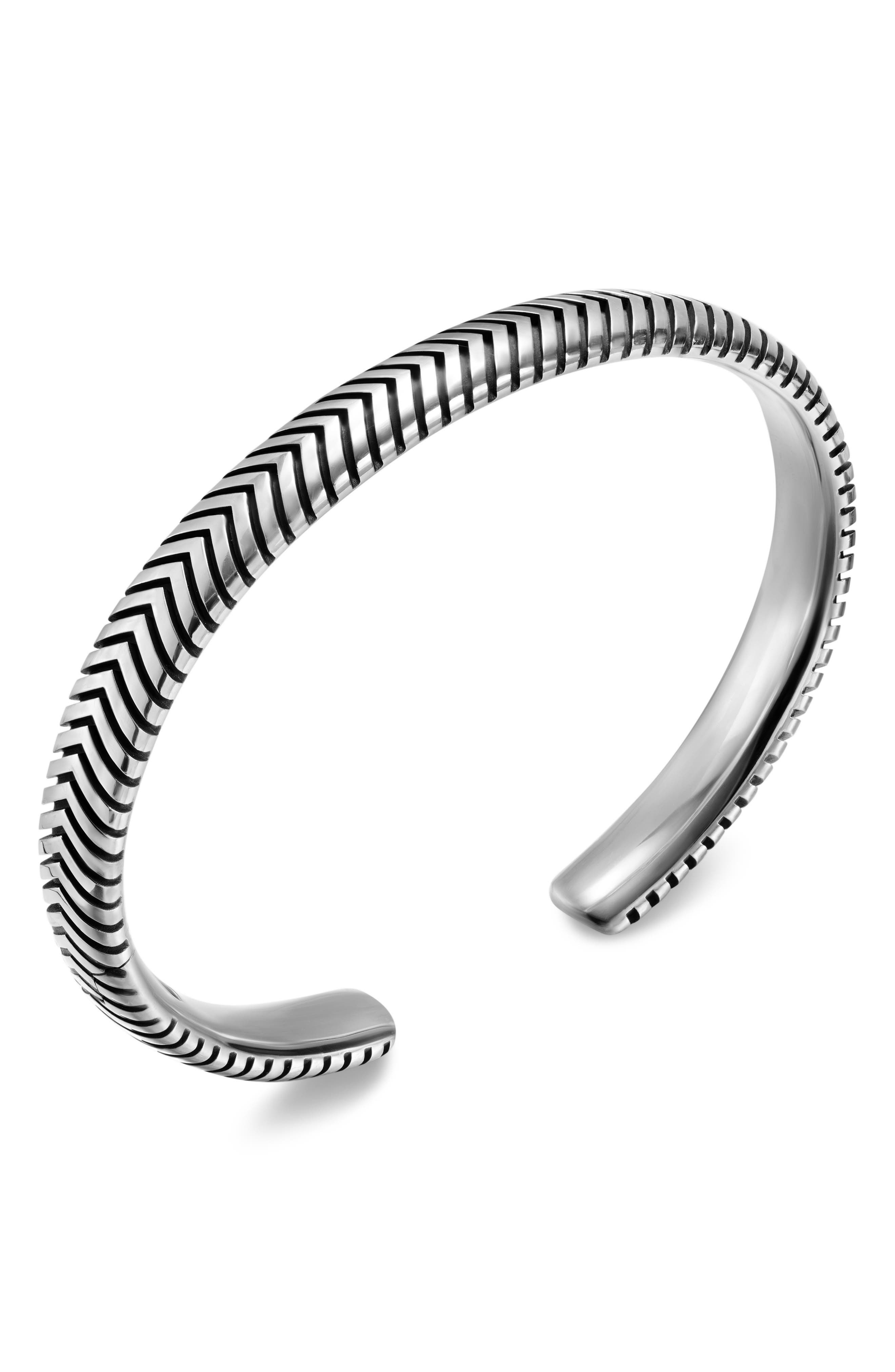 David Yurman Chevron Cuff Bracelet in Sterling Silver at Nordstrom - 3