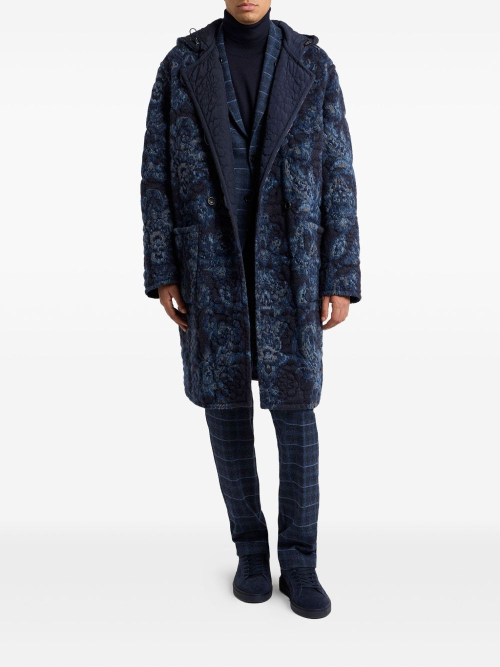 check-motif quilted jacket - 2