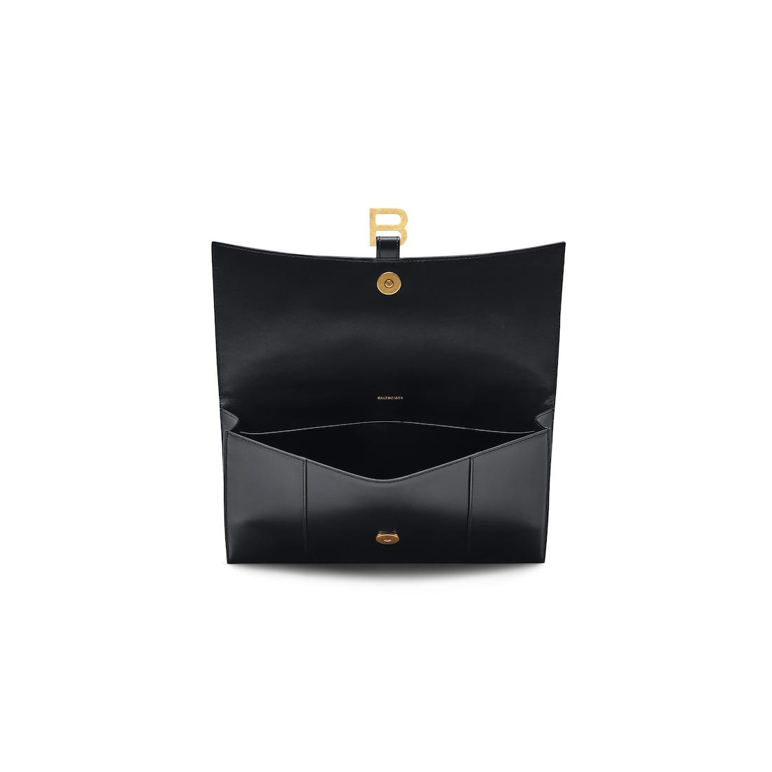 Women's Hourglass Flat Pouch With Flap In Box in Black - 3