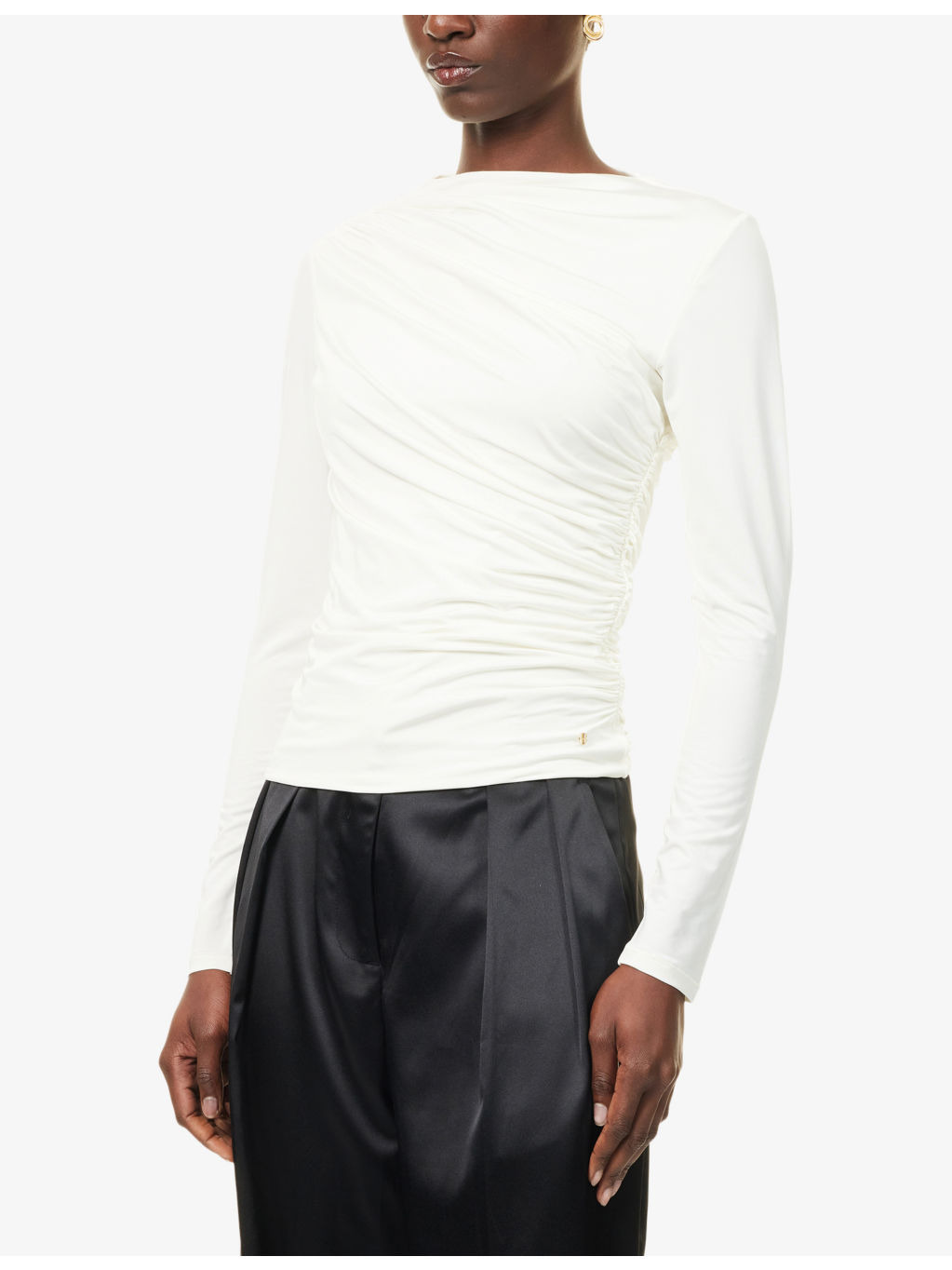 Bray Ruched Stretch-Woven Top - 3