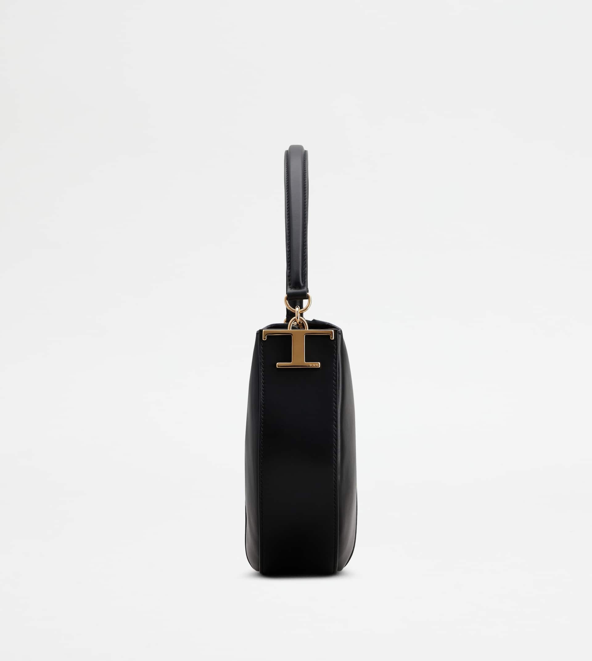 TOD'S T CASE HOBO BAG IN LEATHER MINI - BLACK - 3