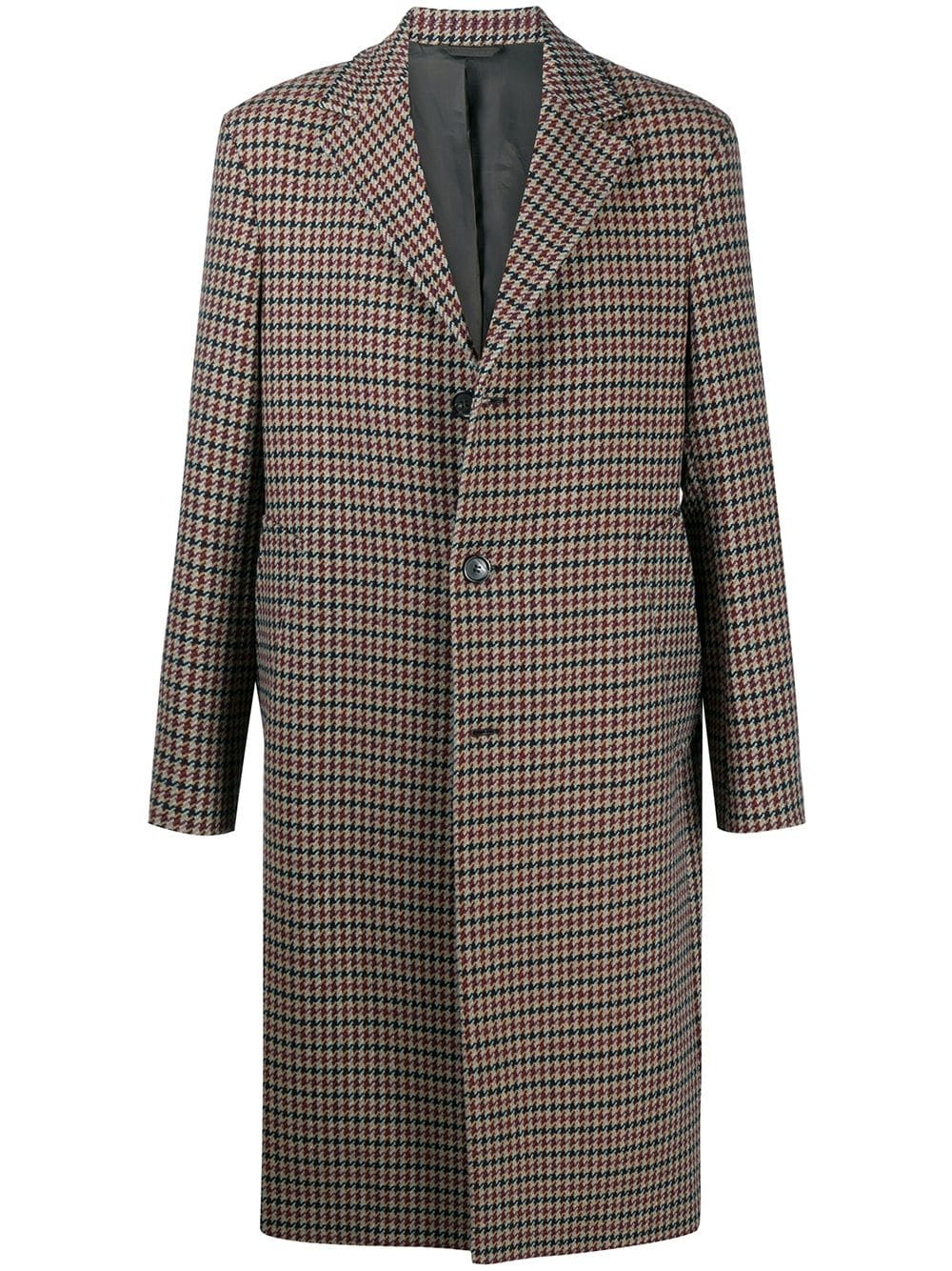 houndstooth single-breasted coat - 1