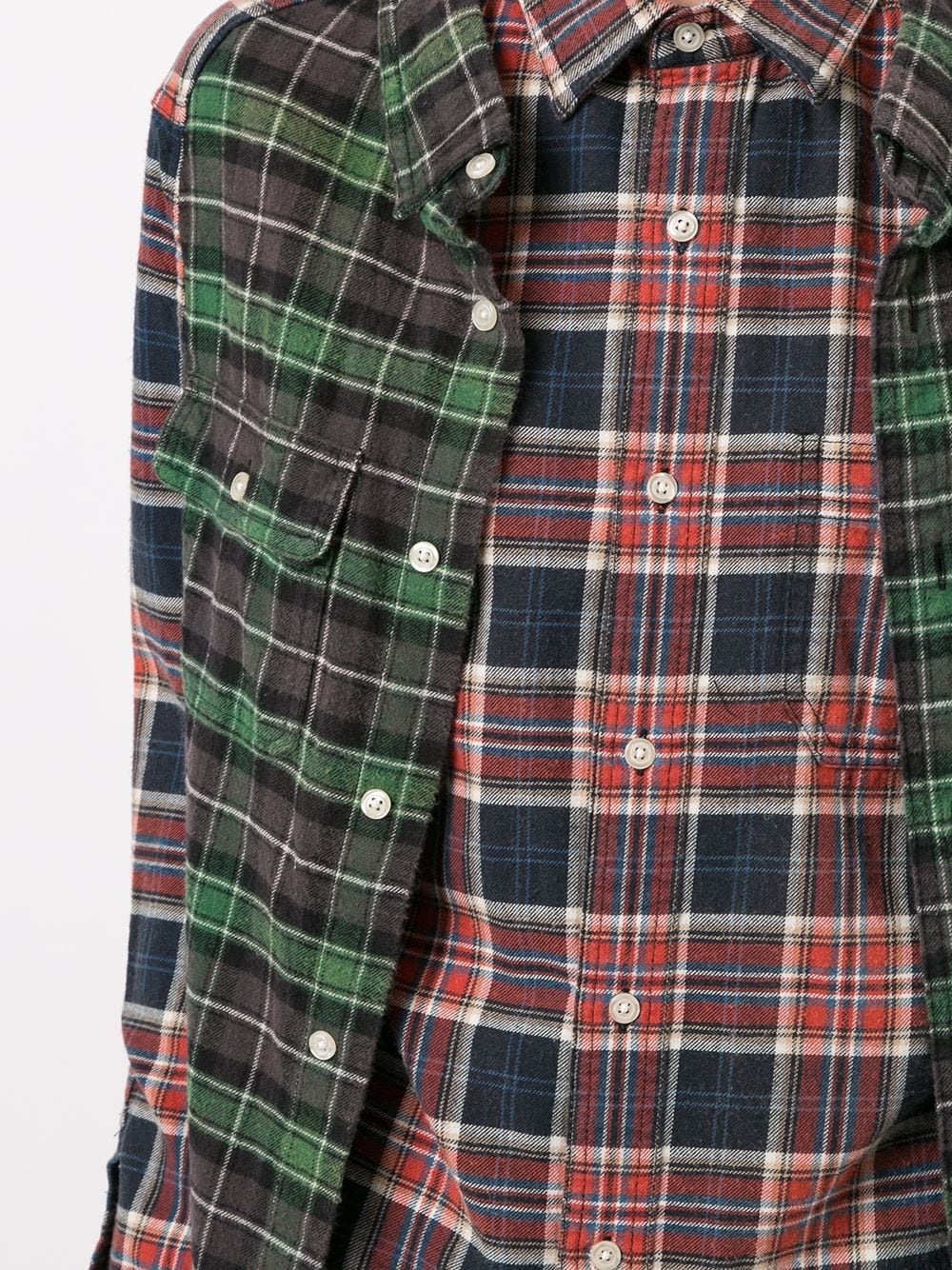 Double reconstructed plaid shirt - 5