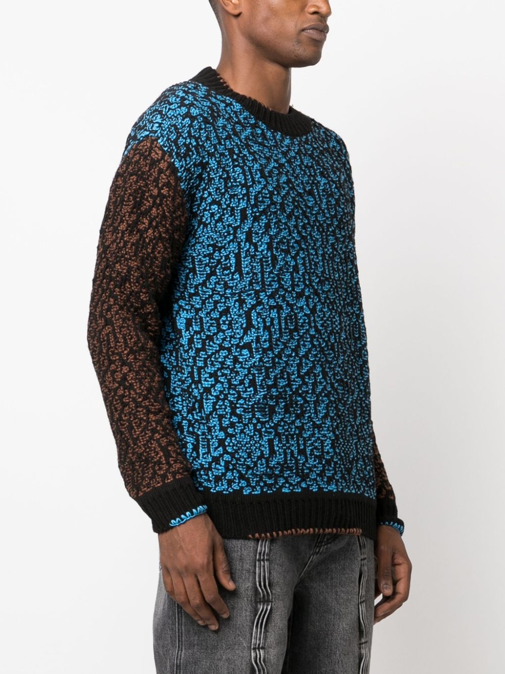 intarsia-knit crew-neck sweatshirt - 3