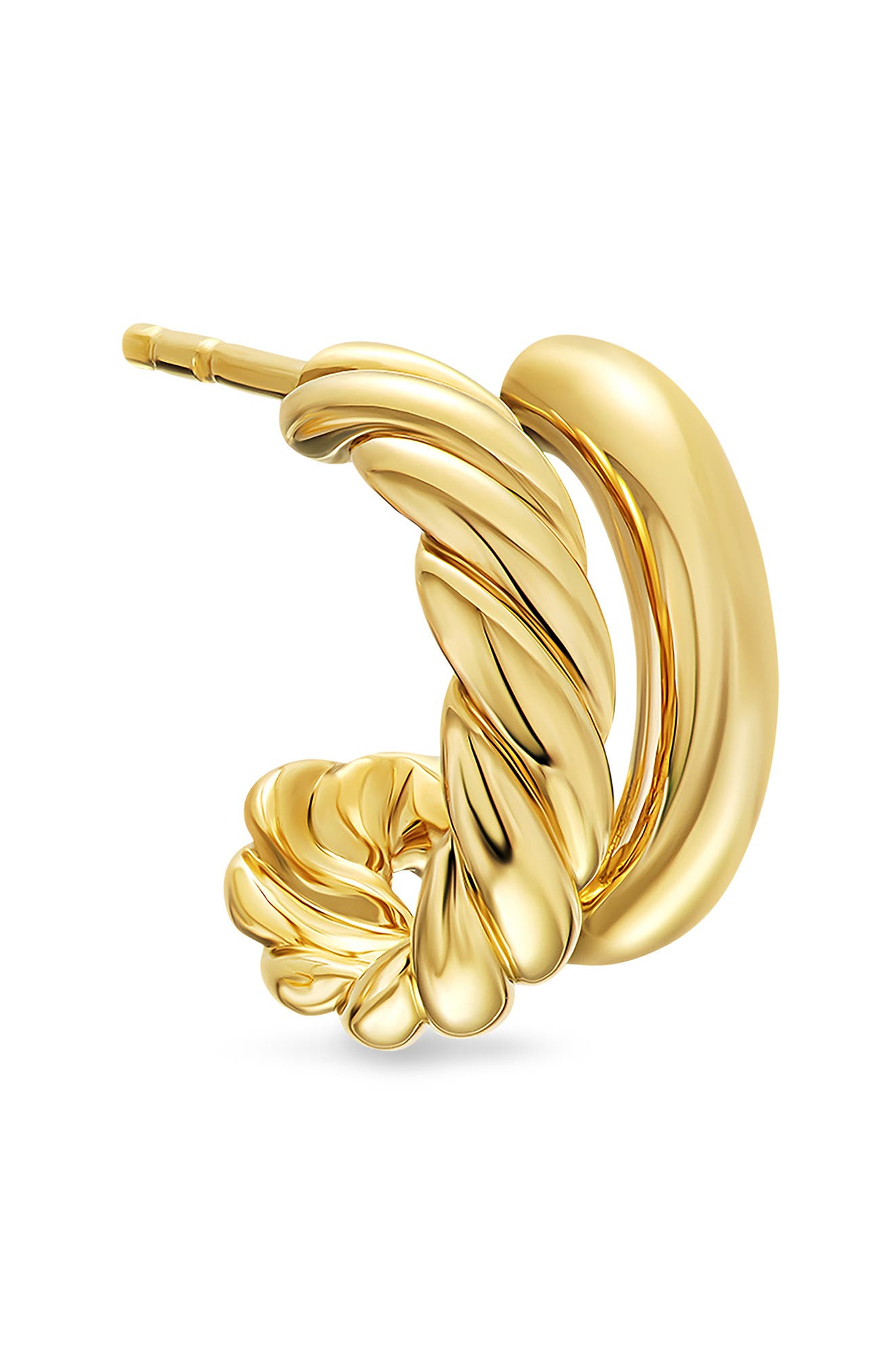 David Yurman DY Mercer® Double Hoop Huggie Earrings in 18K Yellow Gold, 7.8mm at Nordstrom - 3